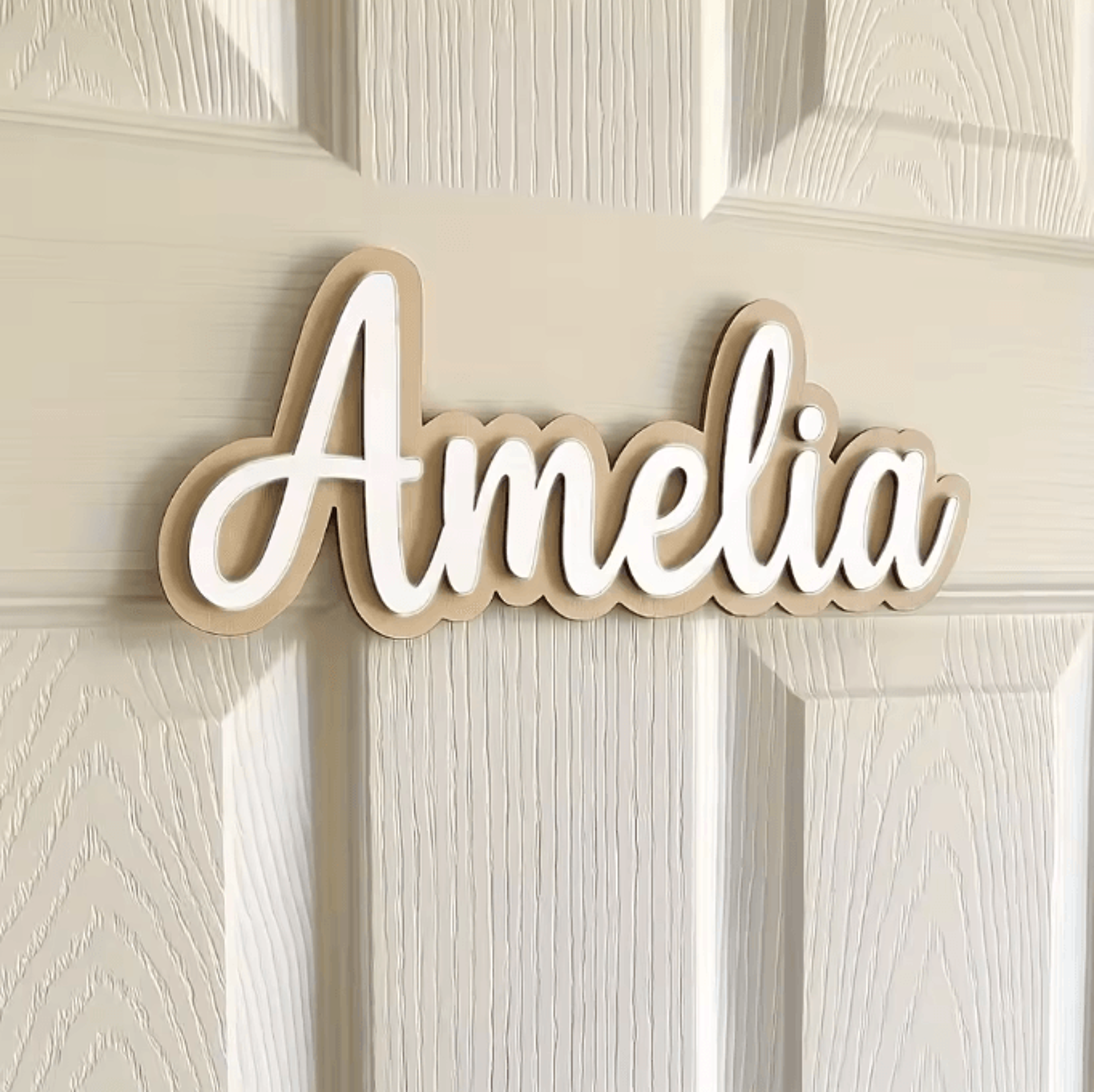 Custom Wooden Name Sign  Personalized Nursery  Bedroom Wall Decor 2