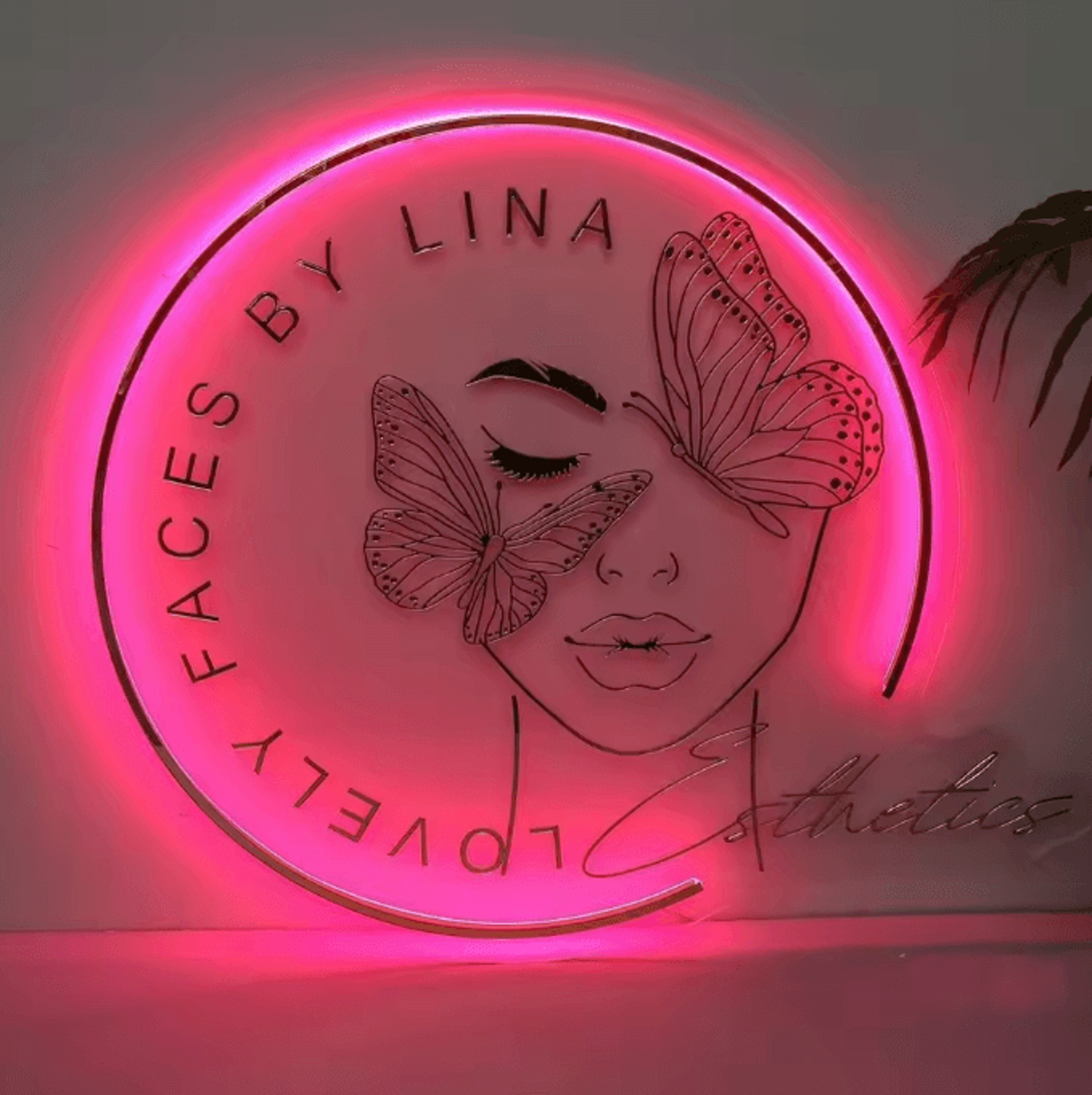 Custom LED Acrylic Logo Sign  Backlit Business  Salon Wall Display 2