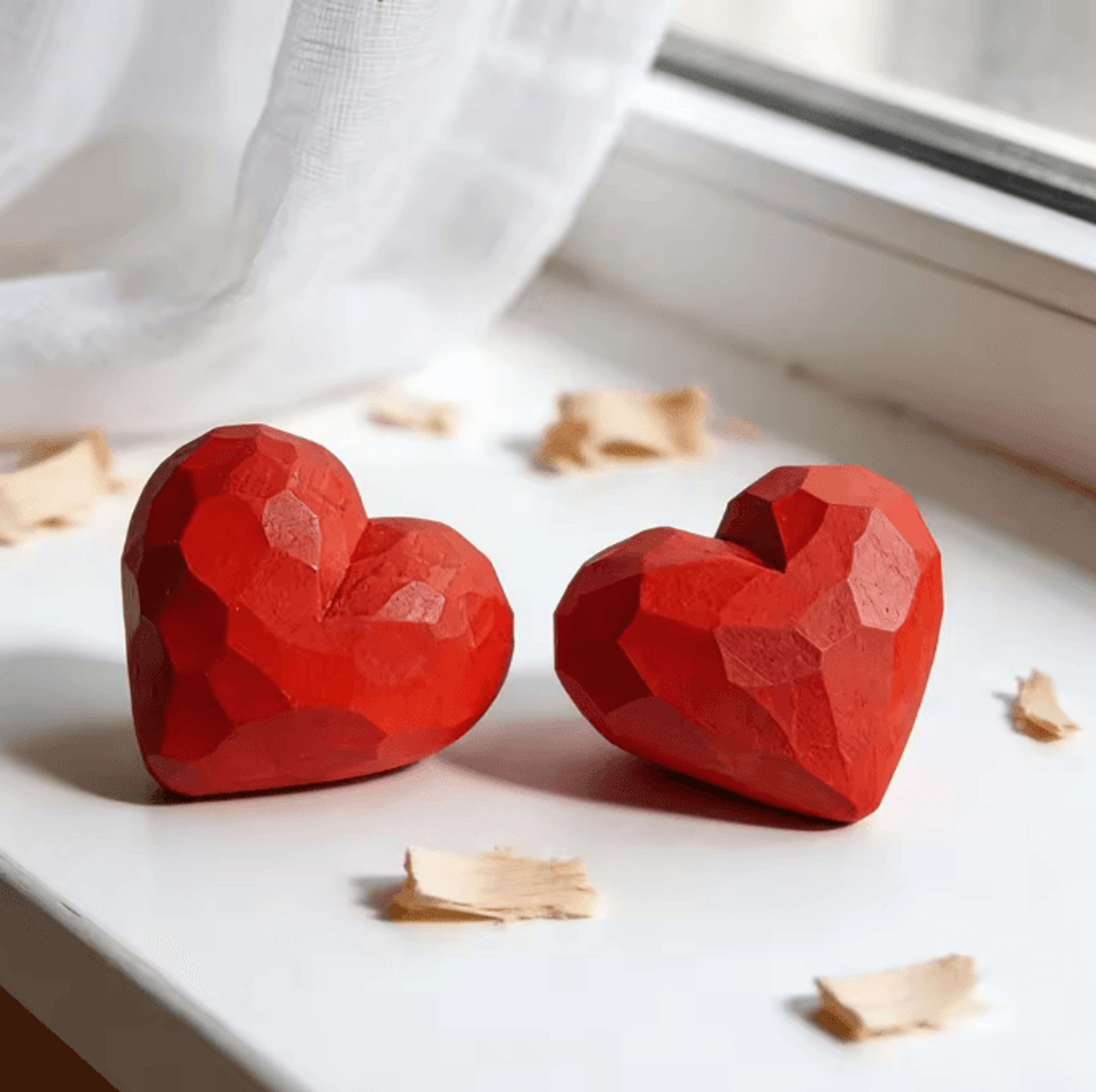 HandCarved Wooden Heart Figurine  Romantic Mini Love Decor 2