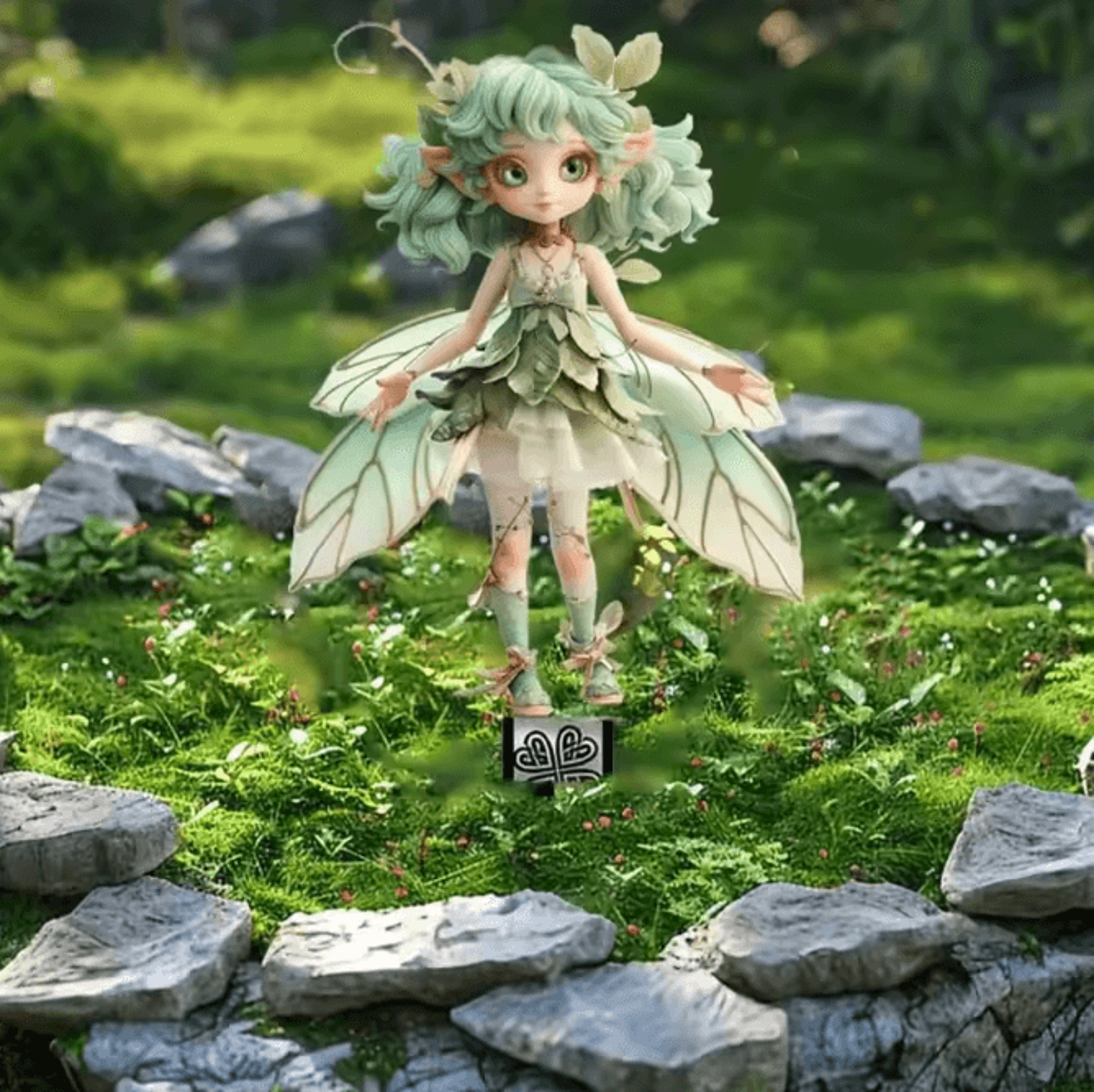 Flower Fairy Elf Garden Ornament  Color Glass Effect Courtyard Decor 2