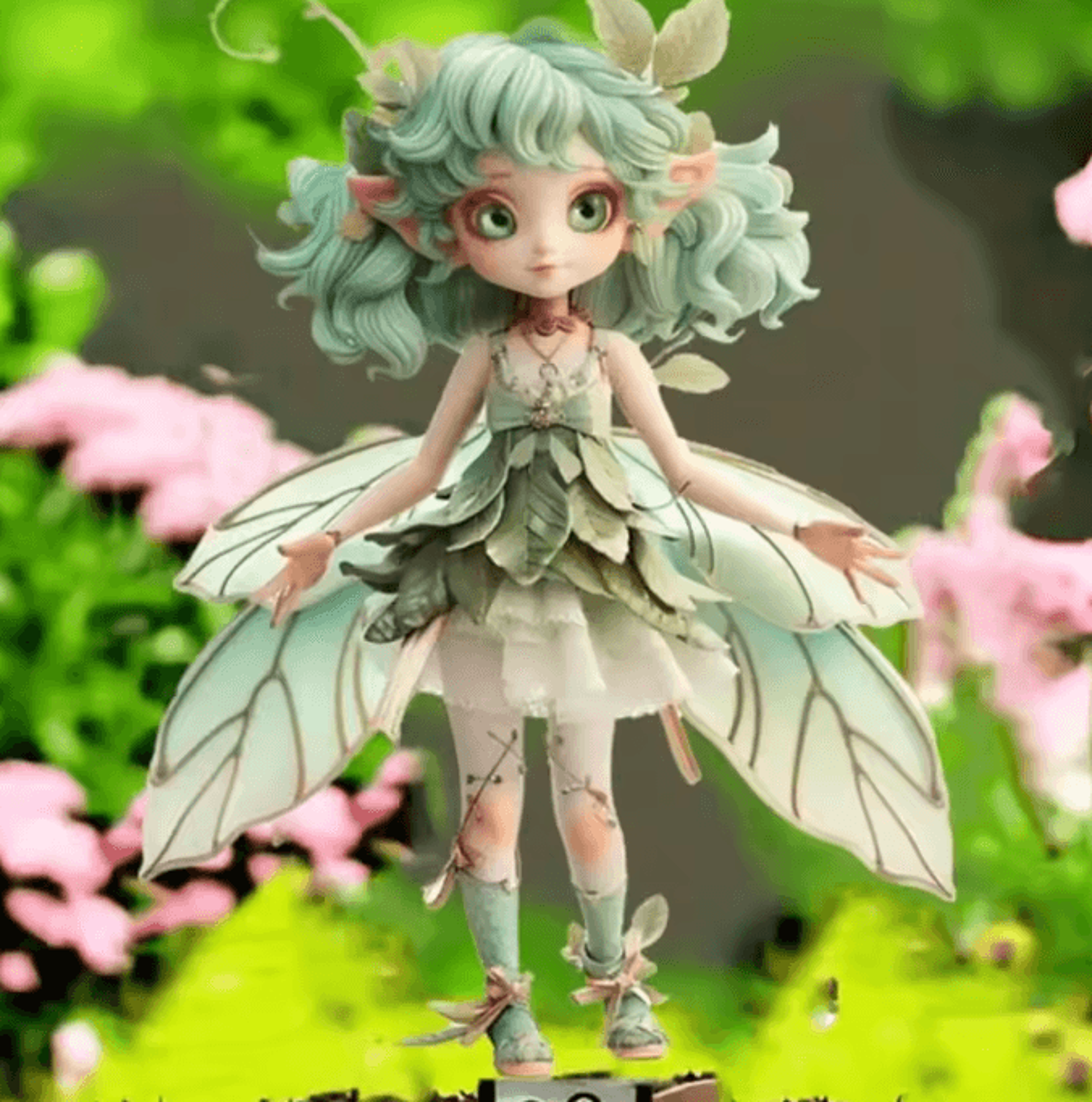 Flower Fairy Elf Garden Ornament  Color Glass Effect Courtyard Decor 3