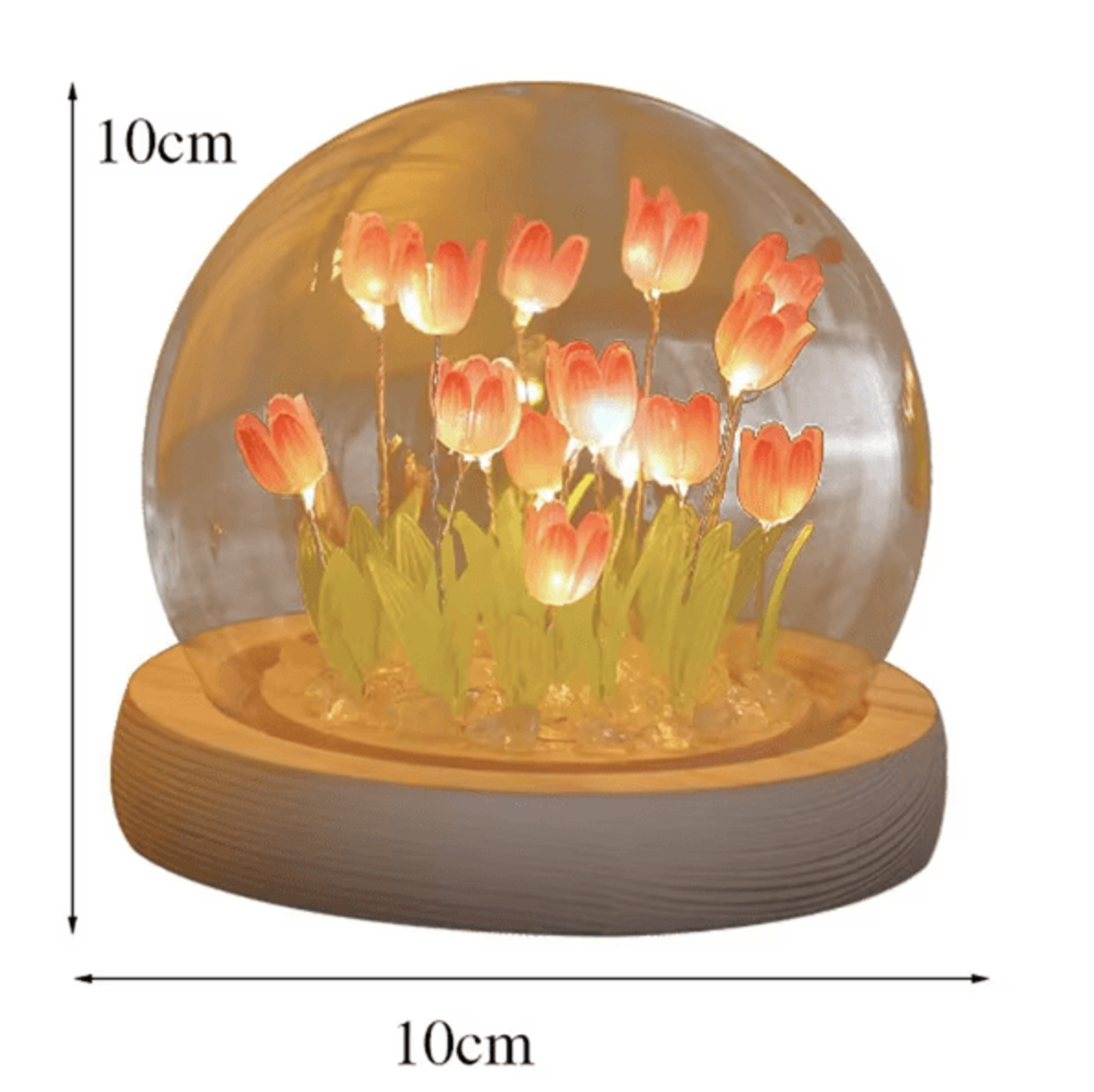 Handmade DIY Tulip Flower Night Light  Romantic LED Bedside Table Lamp 4