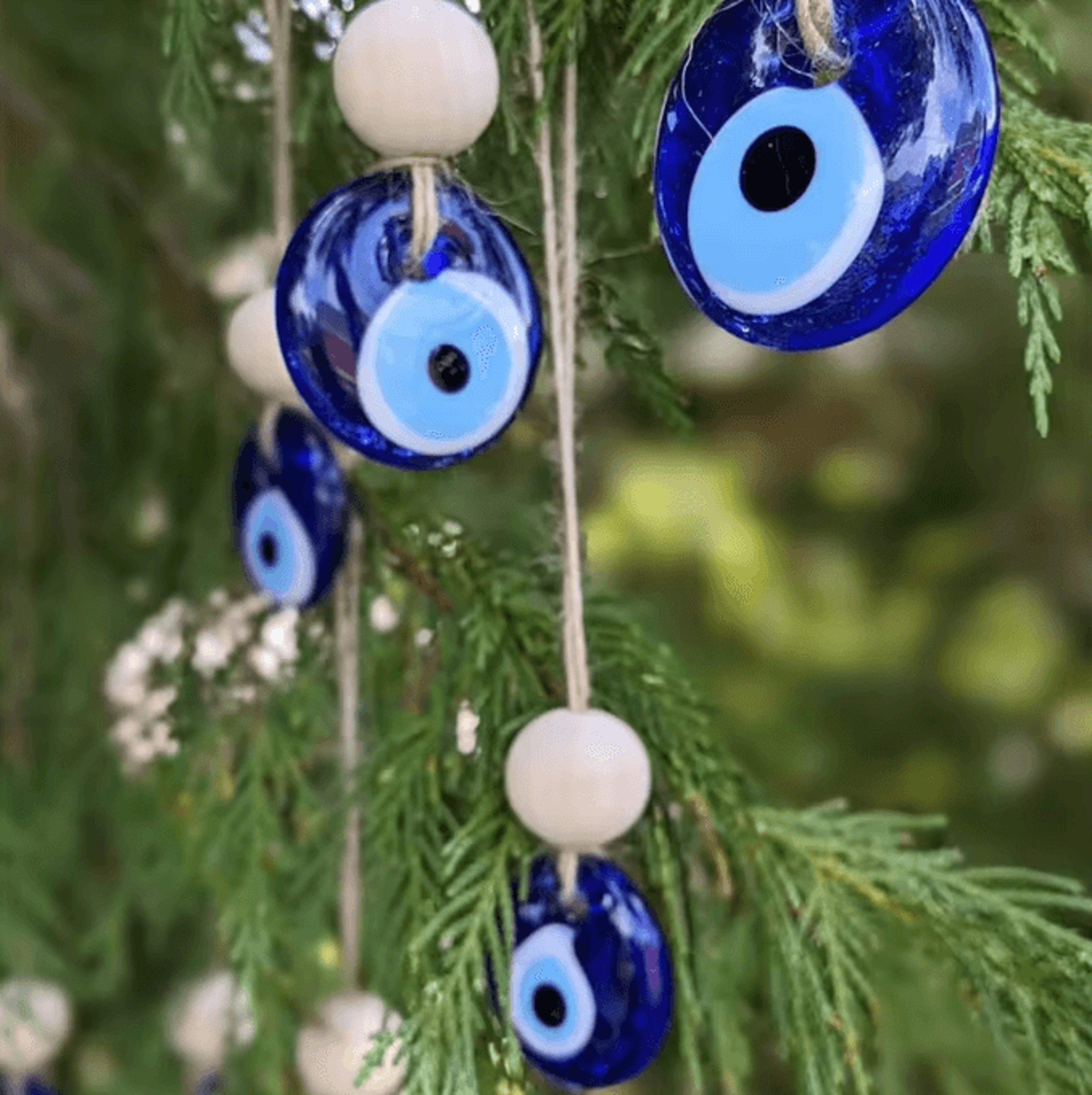 Turkish Blue Evil Eye Glass Wall Hanging  Protective Home Decor Charm 1