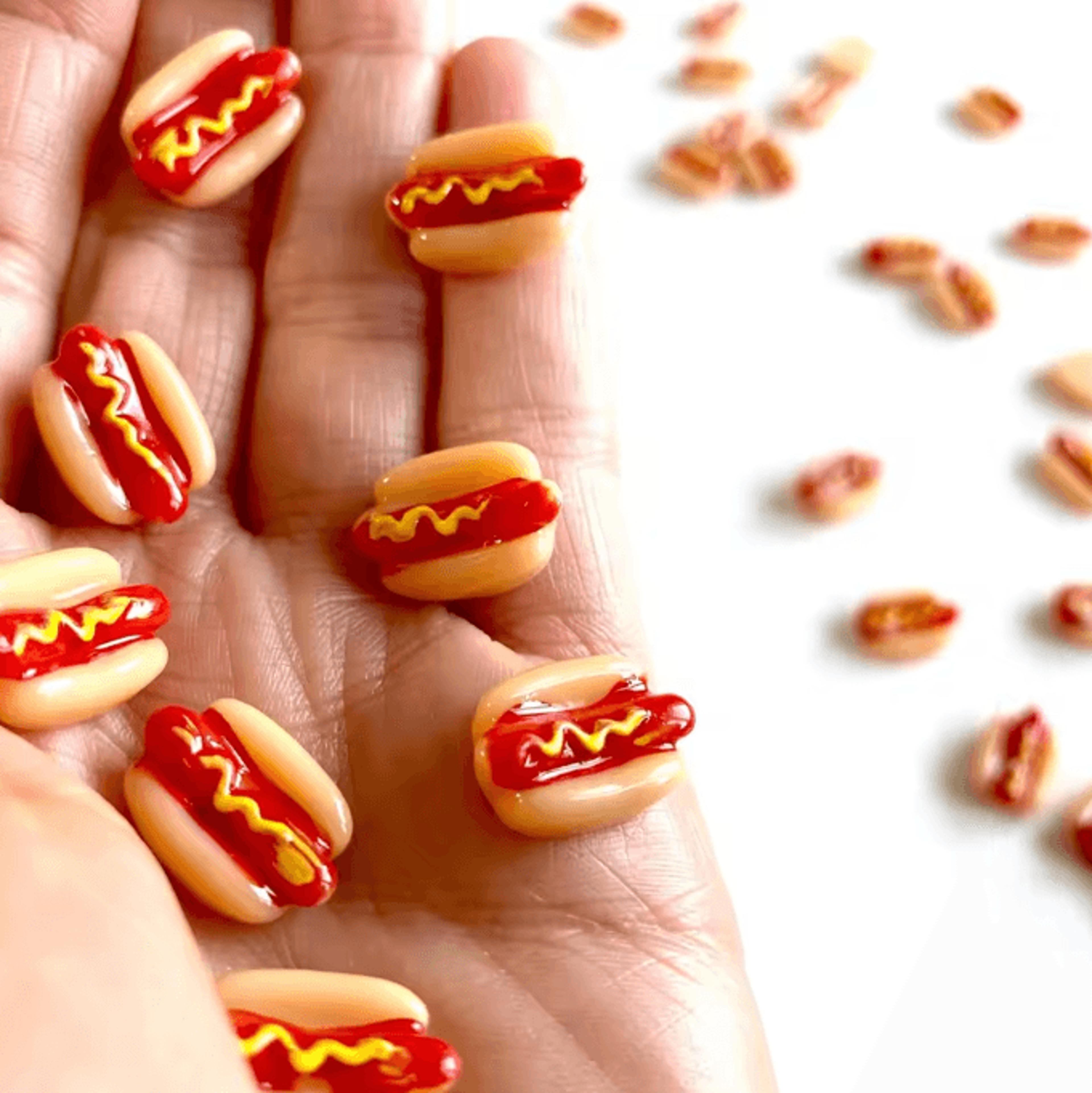Mini Resin Hotdog Set  Kawaii Dollhouse DIY Food Miniatures 2