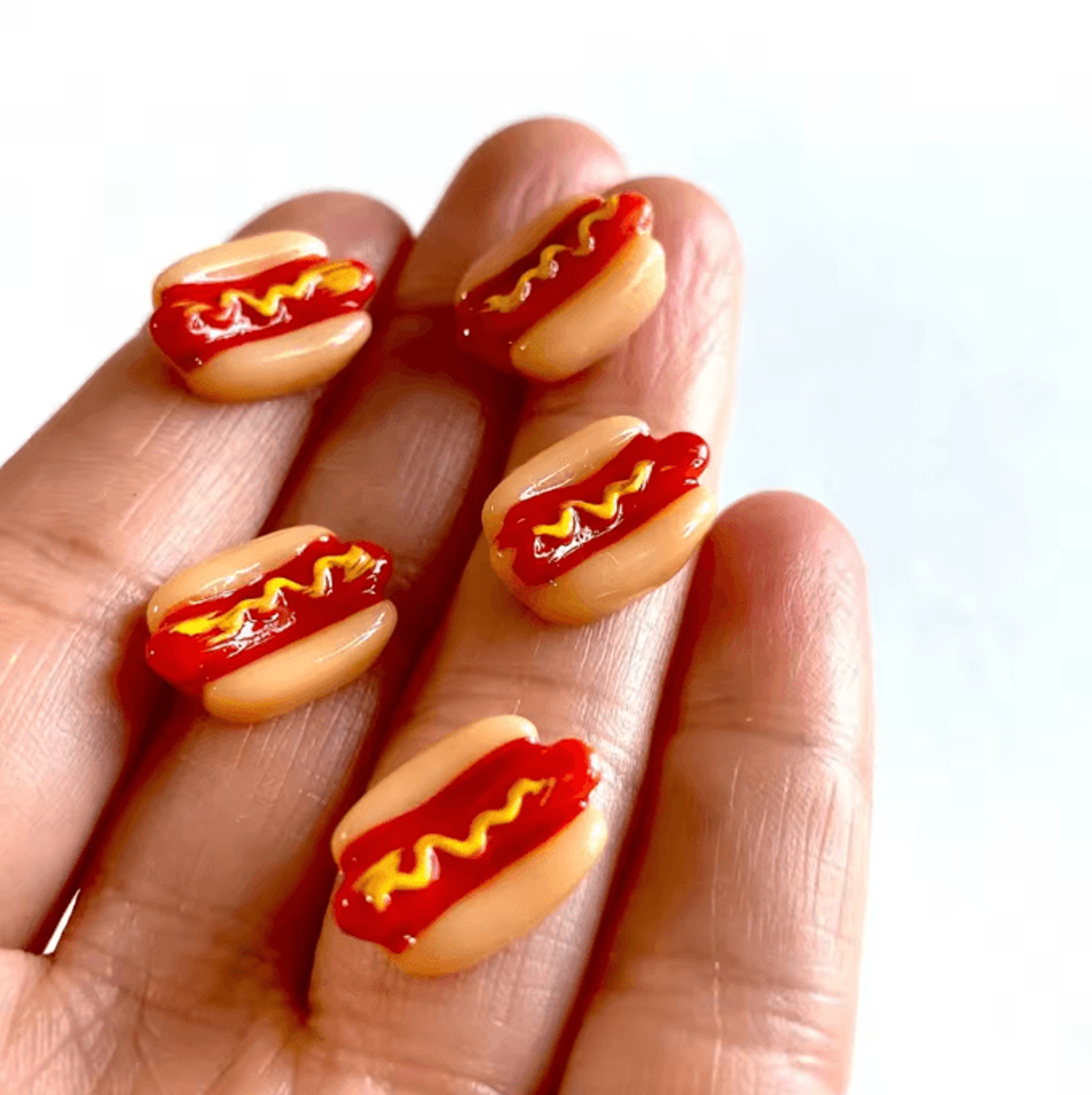 Mini Resin Hotdog Set  Kawaii Dollhouse DIY Food Miniatures 4