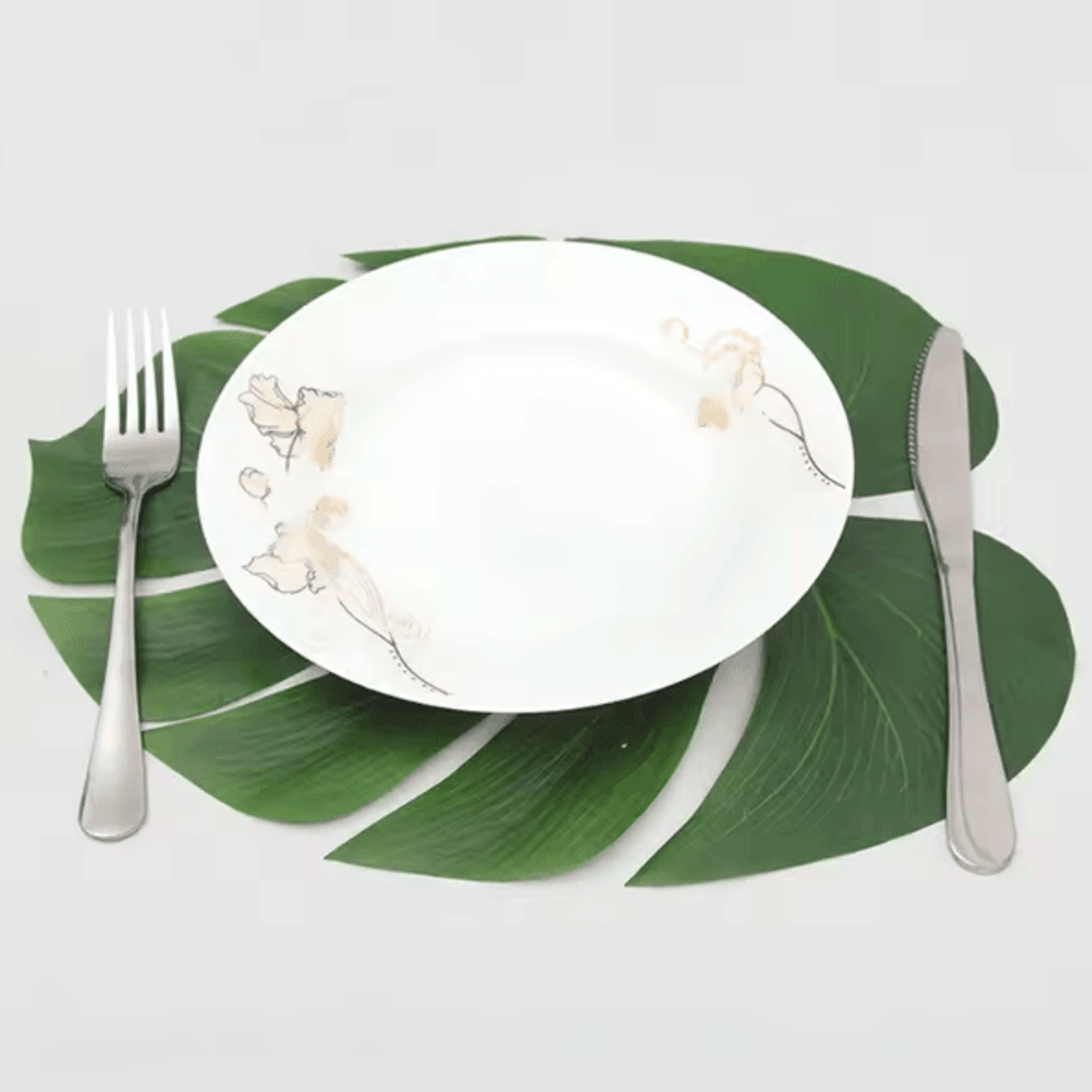12PCS Artificial Tropical Palm Leaves  Hawaiian Luau Party  Home Decor Set 1