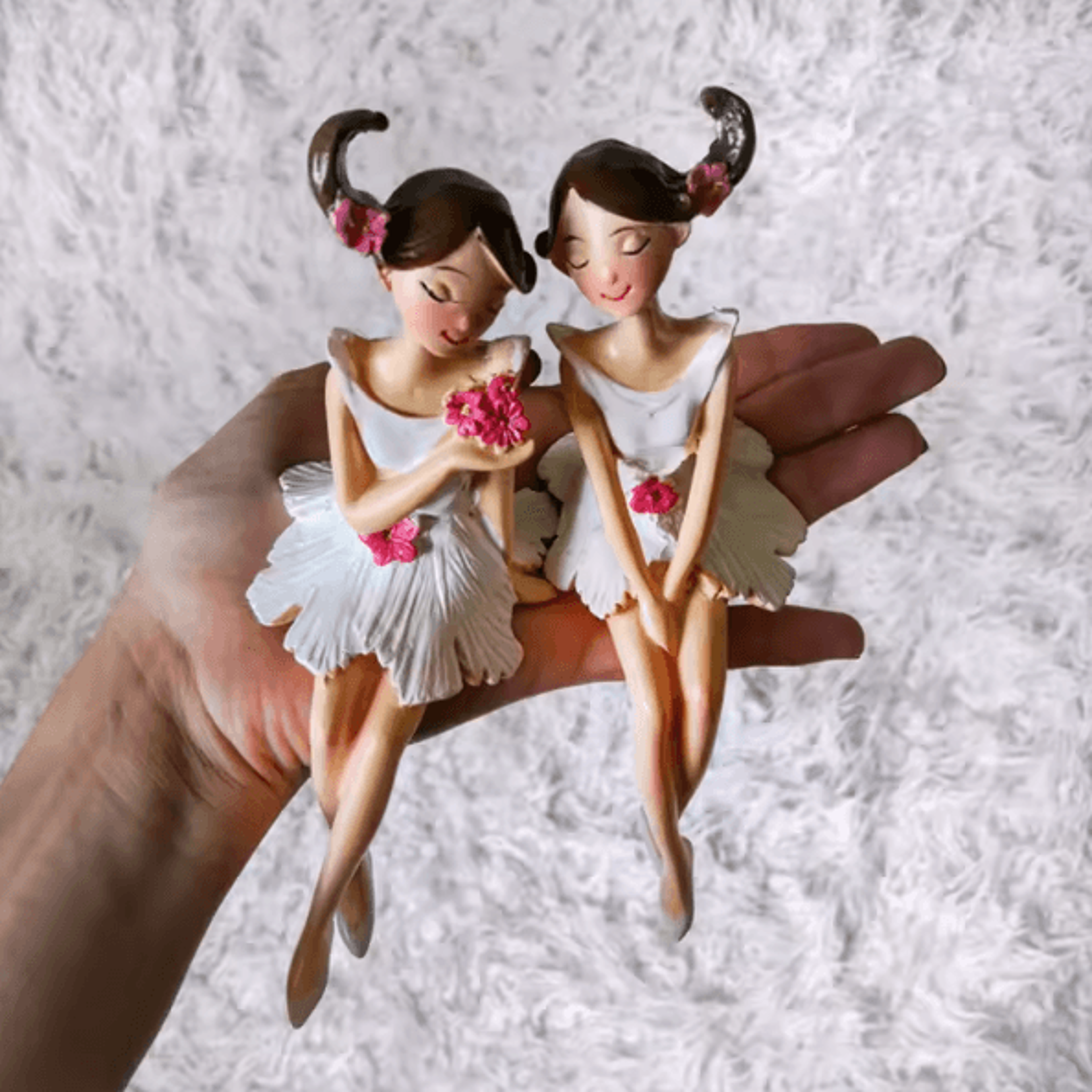 2PCS Angel Fairy Resin Figurines  Elegant Nordic Style Home  Wedding Decor 4