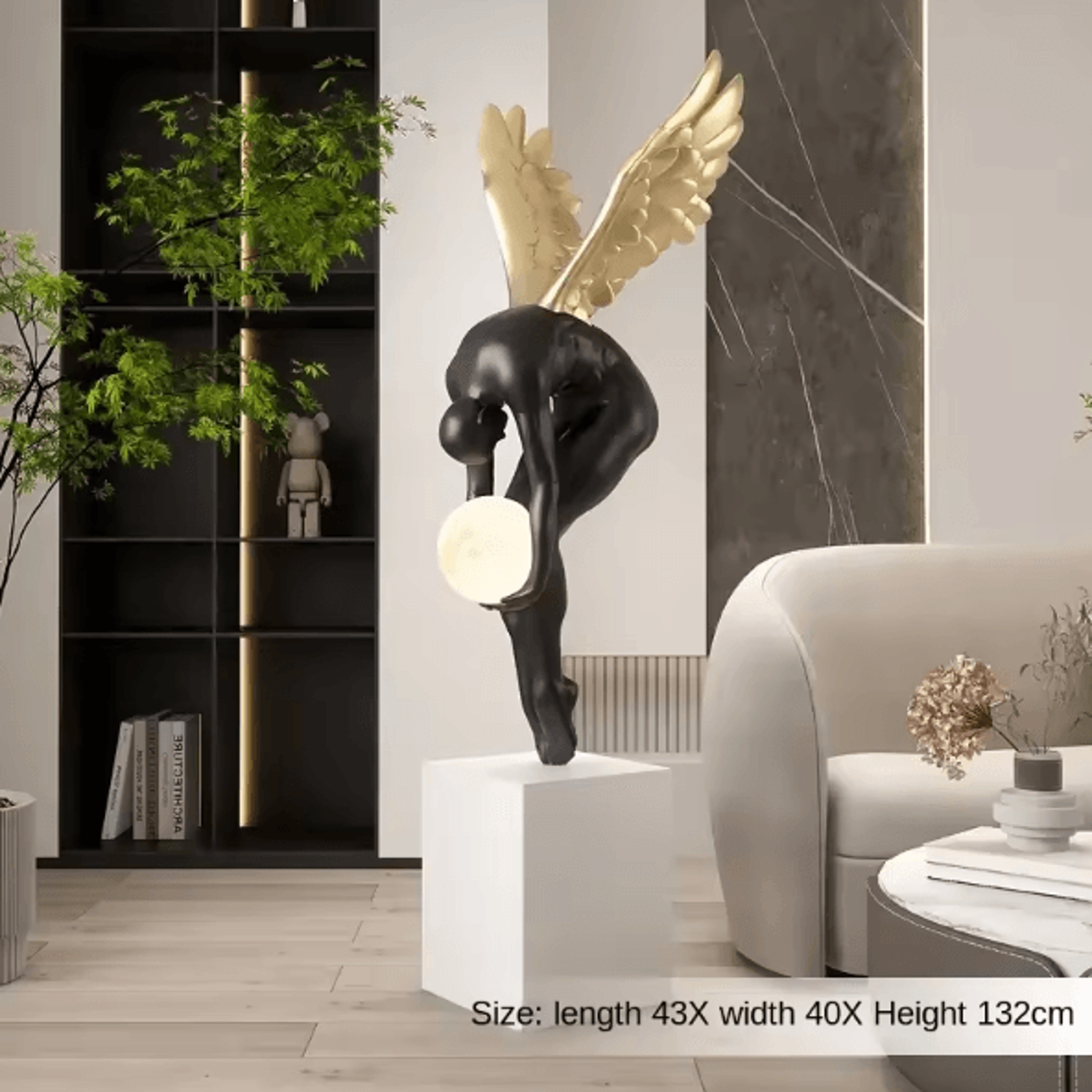 Gradient Violent Bear Statue  Luxury Resin Mirror Sculpture For Modern Living Room Decor 4
