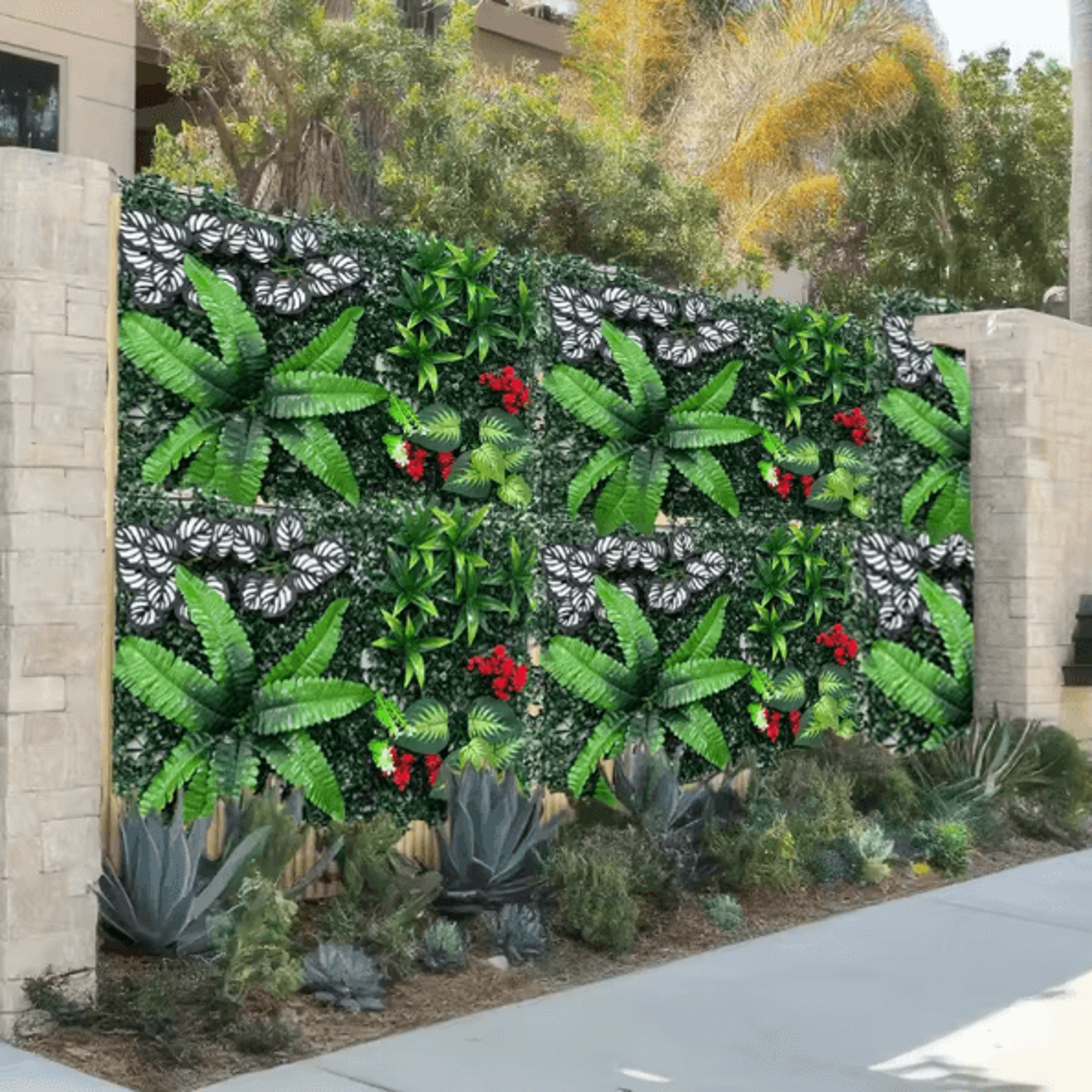 Artificial Plant Wall Panel  Lifelike Greenery Decor For Indoor  Outdoor Walls 3