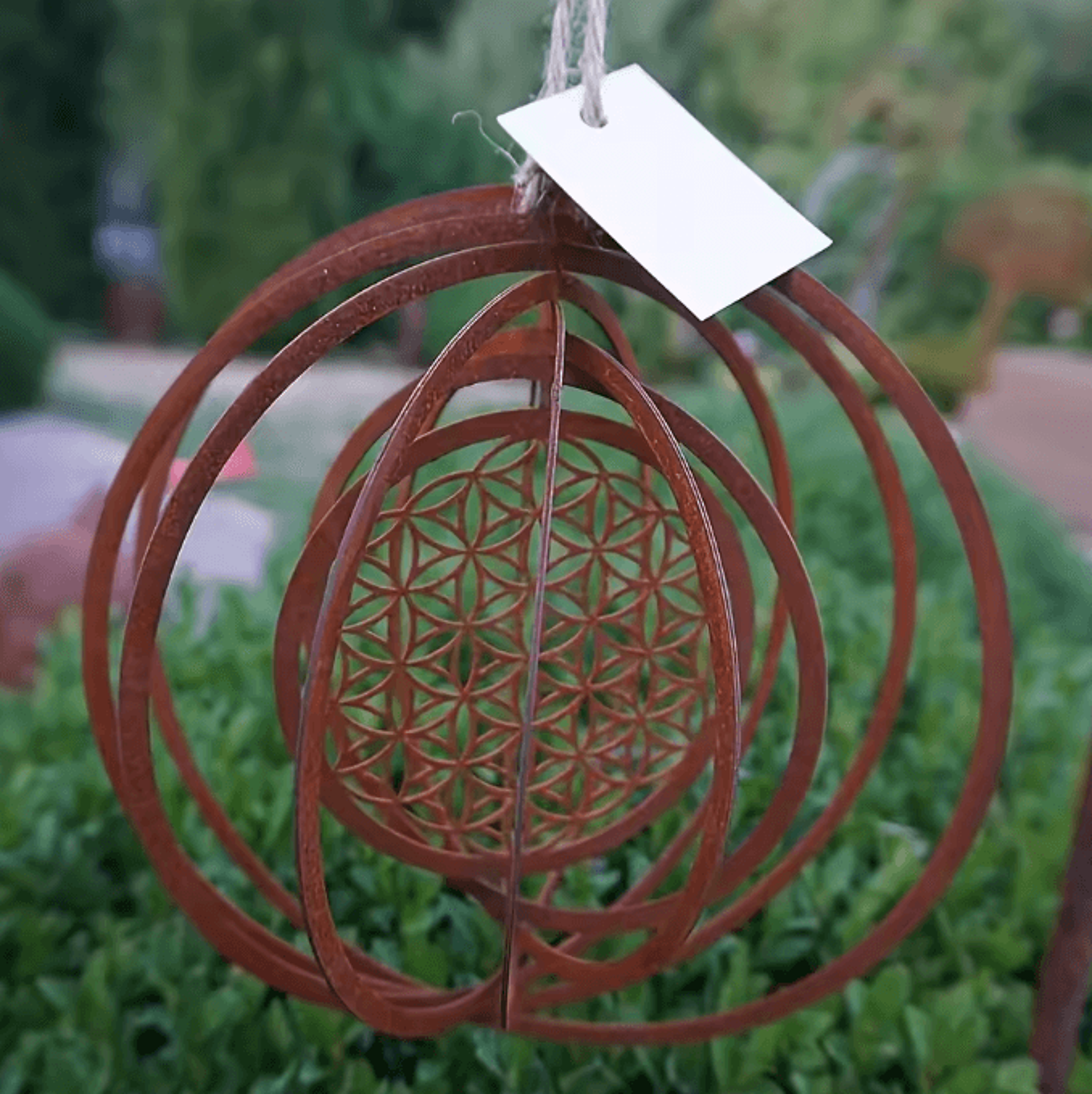 Rustic Metal Spiral Wind Spinner  Hanging Weather Vane Decor For Balcony Garden  Window 3