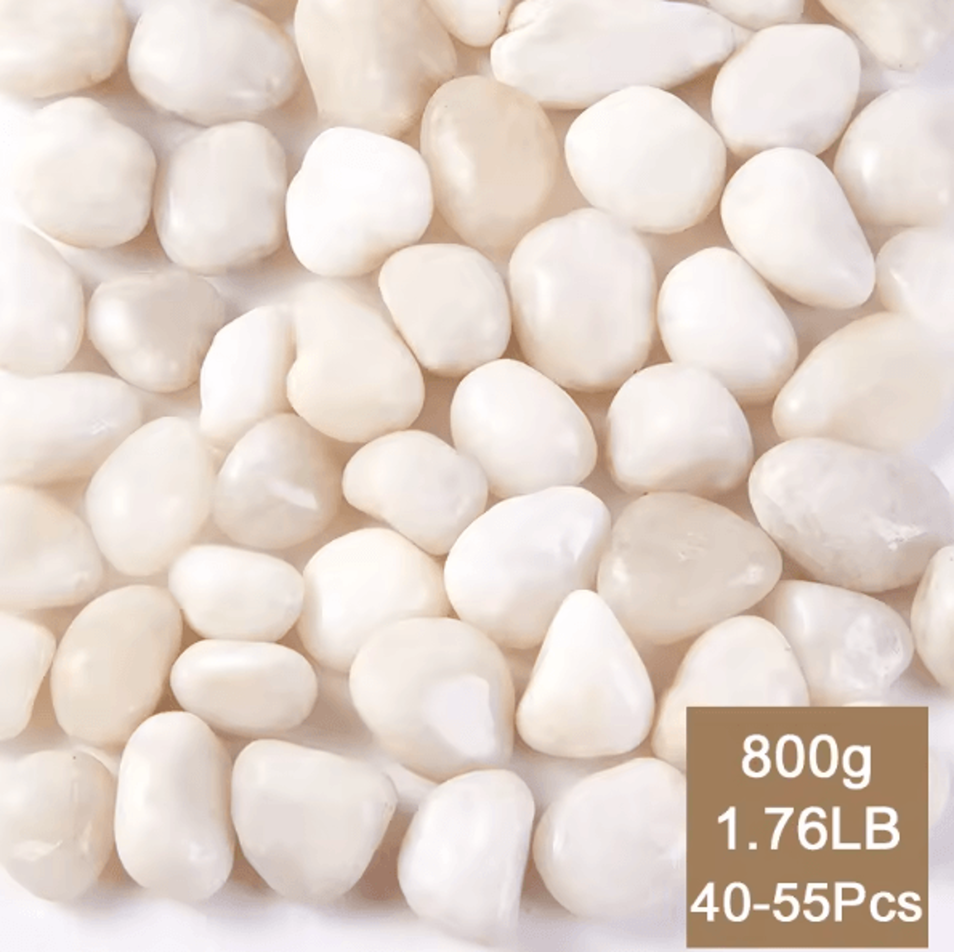 CrystalWhite 300g800g Natural Polished Pebbles Aquarium  Garden Decor Stones 7