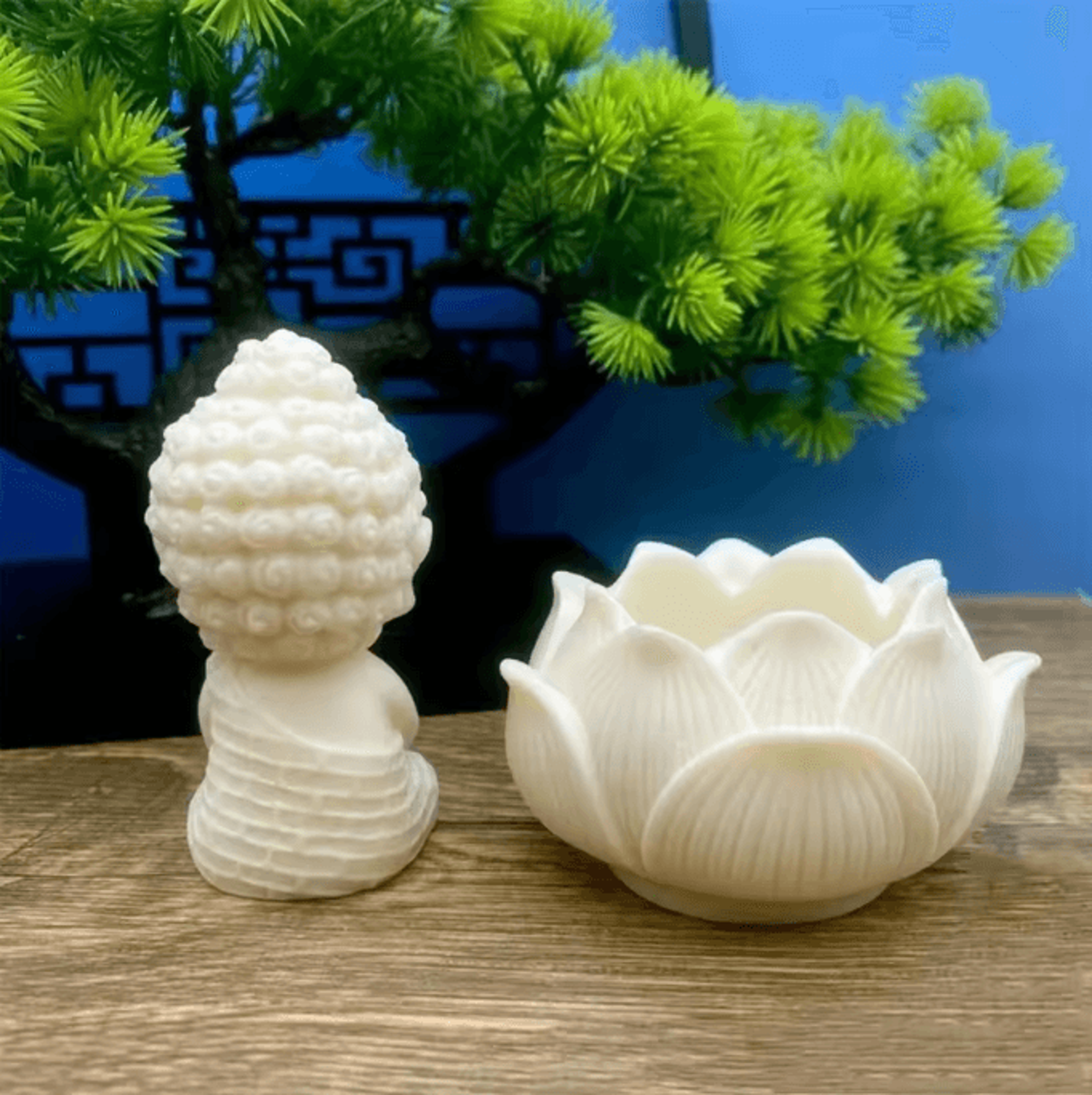ZenJoy Q Version Cute Buddha Statue Mini Cartoon Desk Decor Spiritual Ornament 3