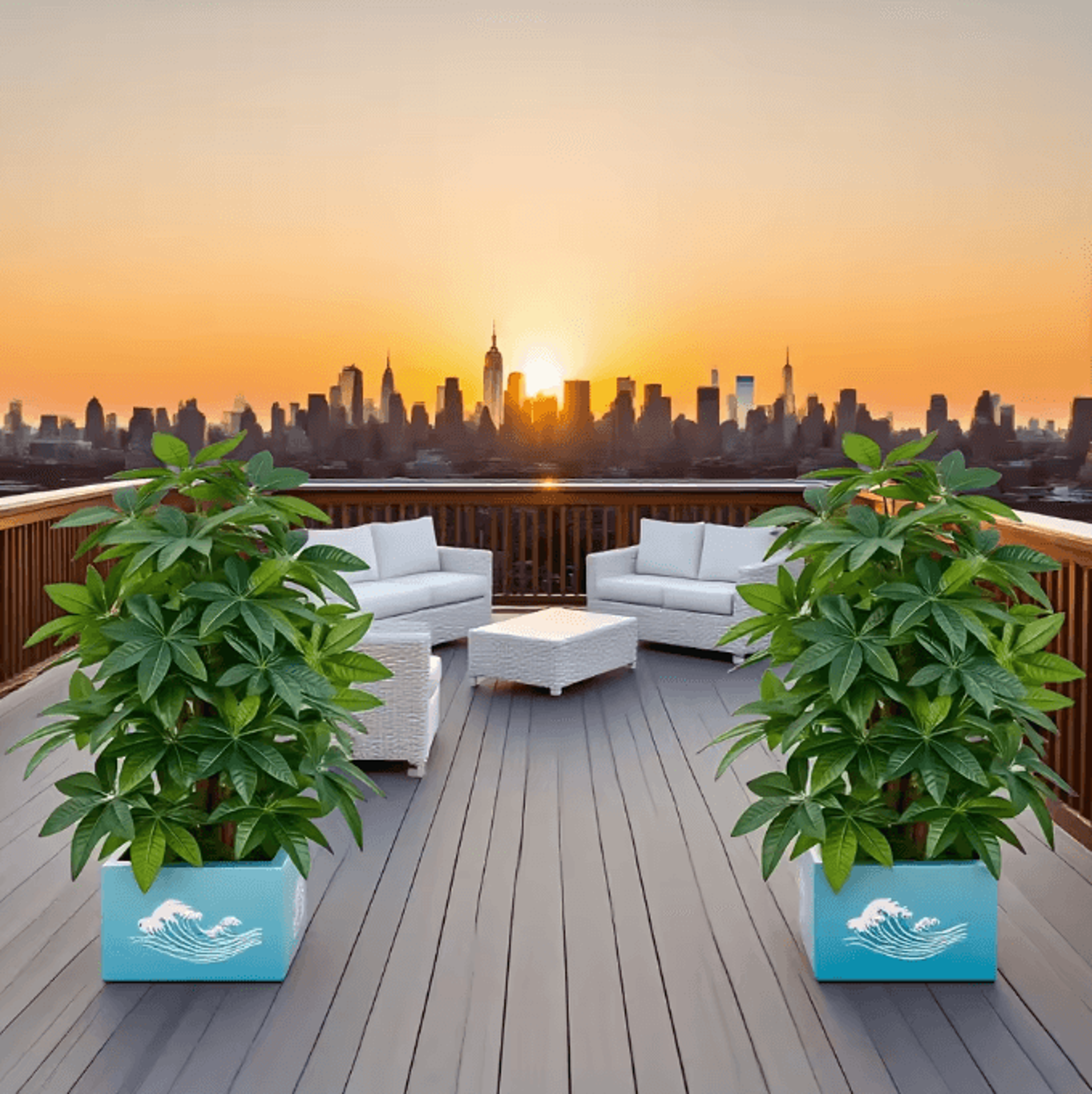 GreenAura Artificial Money Tree Palm Large Tropical Plant Decor For Indoor  Outdoor Spaces 4