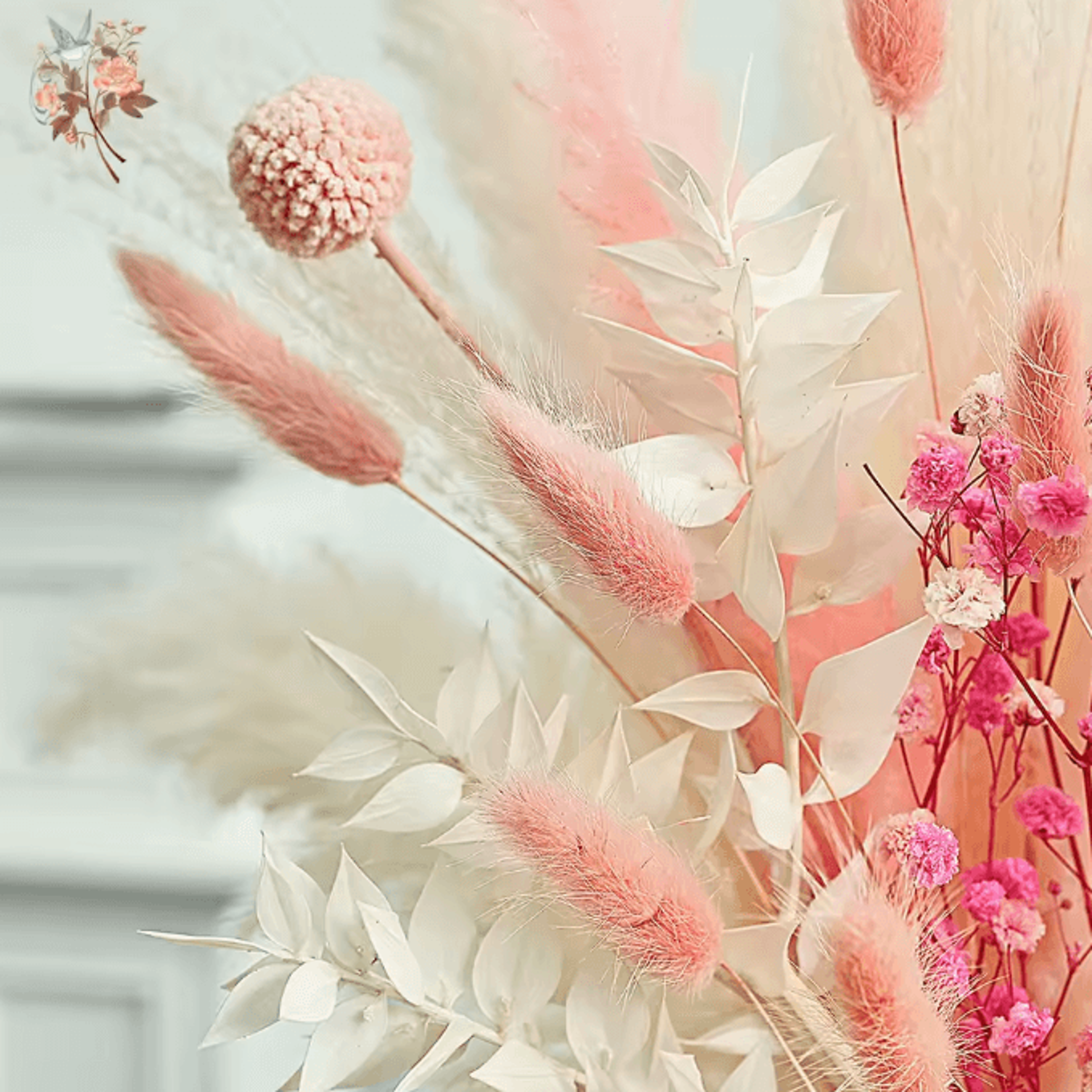 BlushBloom Pink Dried Flower Pampas Bouquet For Wedding And Boho Home Decor 2