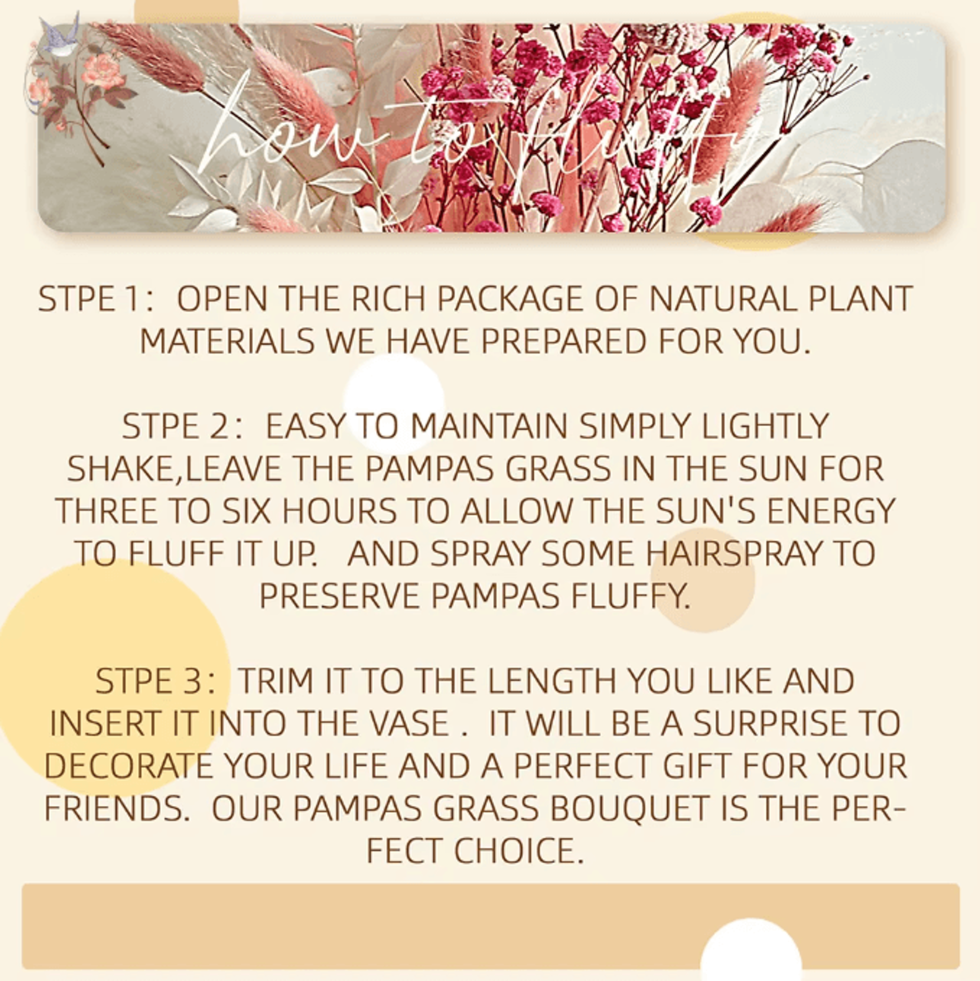 BlushBloom Pink Dried Flower Pampas Bouquet For Wedding And Boho Home Decor 5