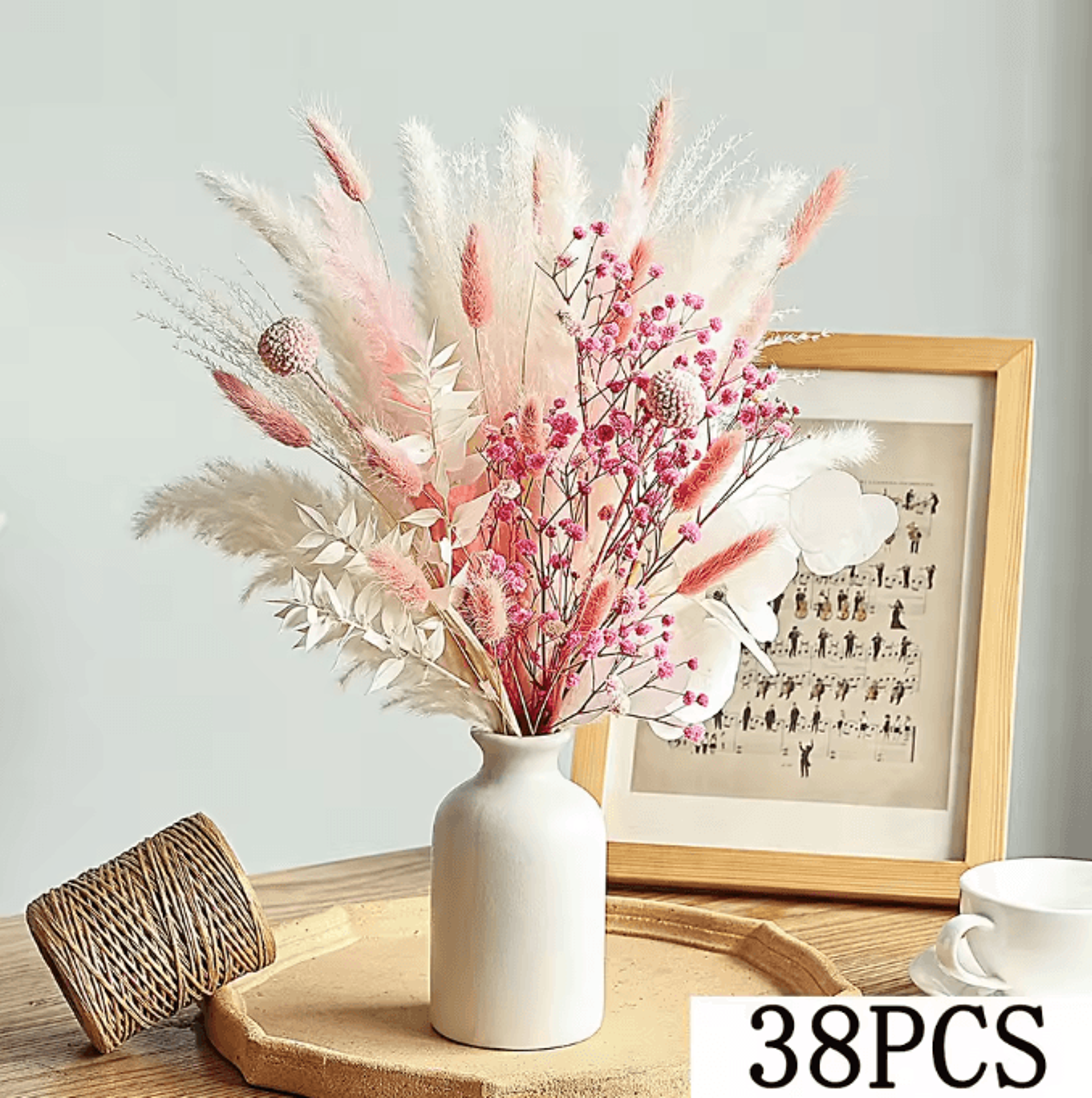 BlushBloom Pink Dried Flower Pampas Bouquet For Wedding And Boho Home Decor 7