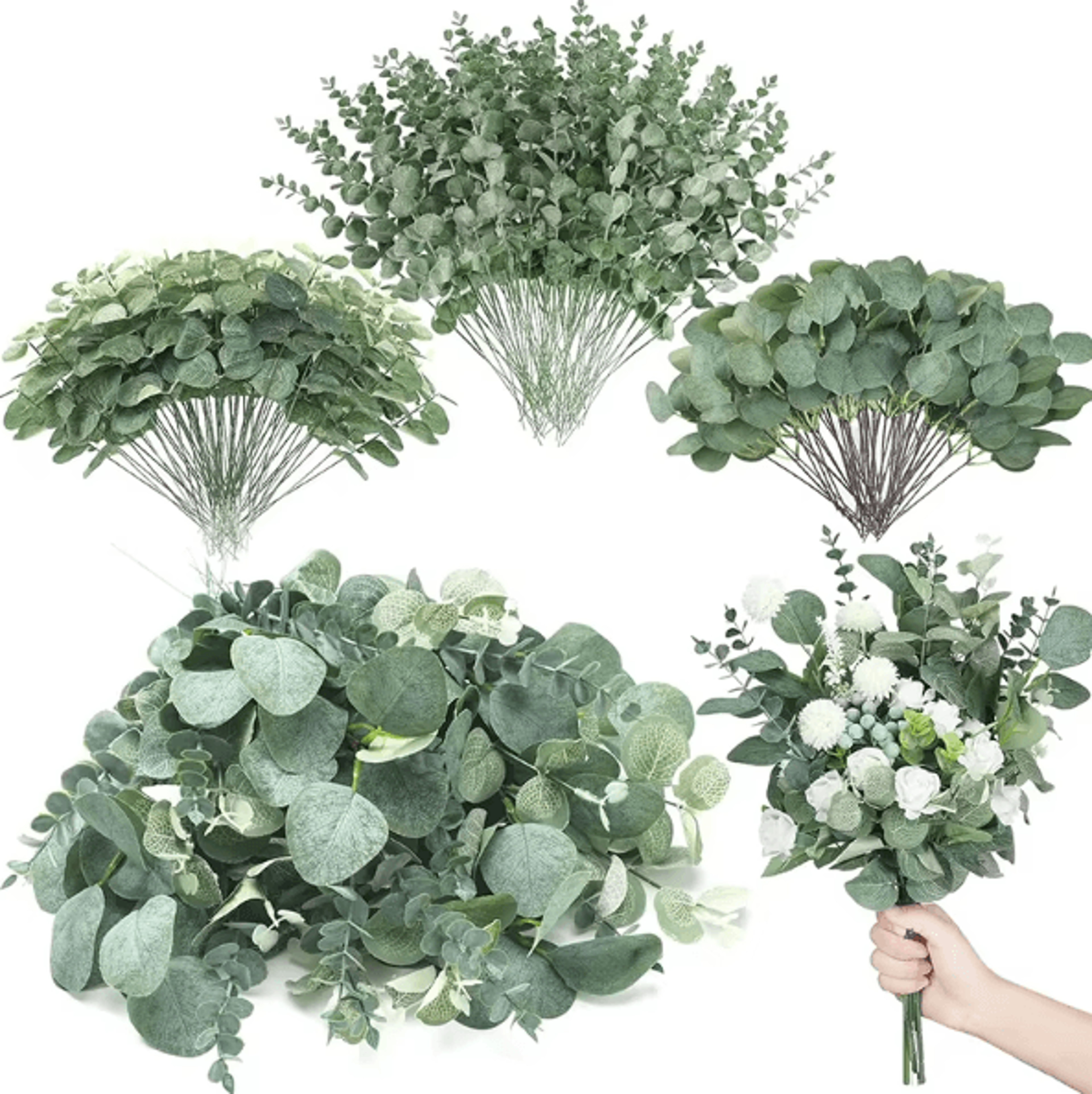 EverLeaf Mixed Artificial Eucalyptus Leaves Bulk For Wedding  Floral Decor 4