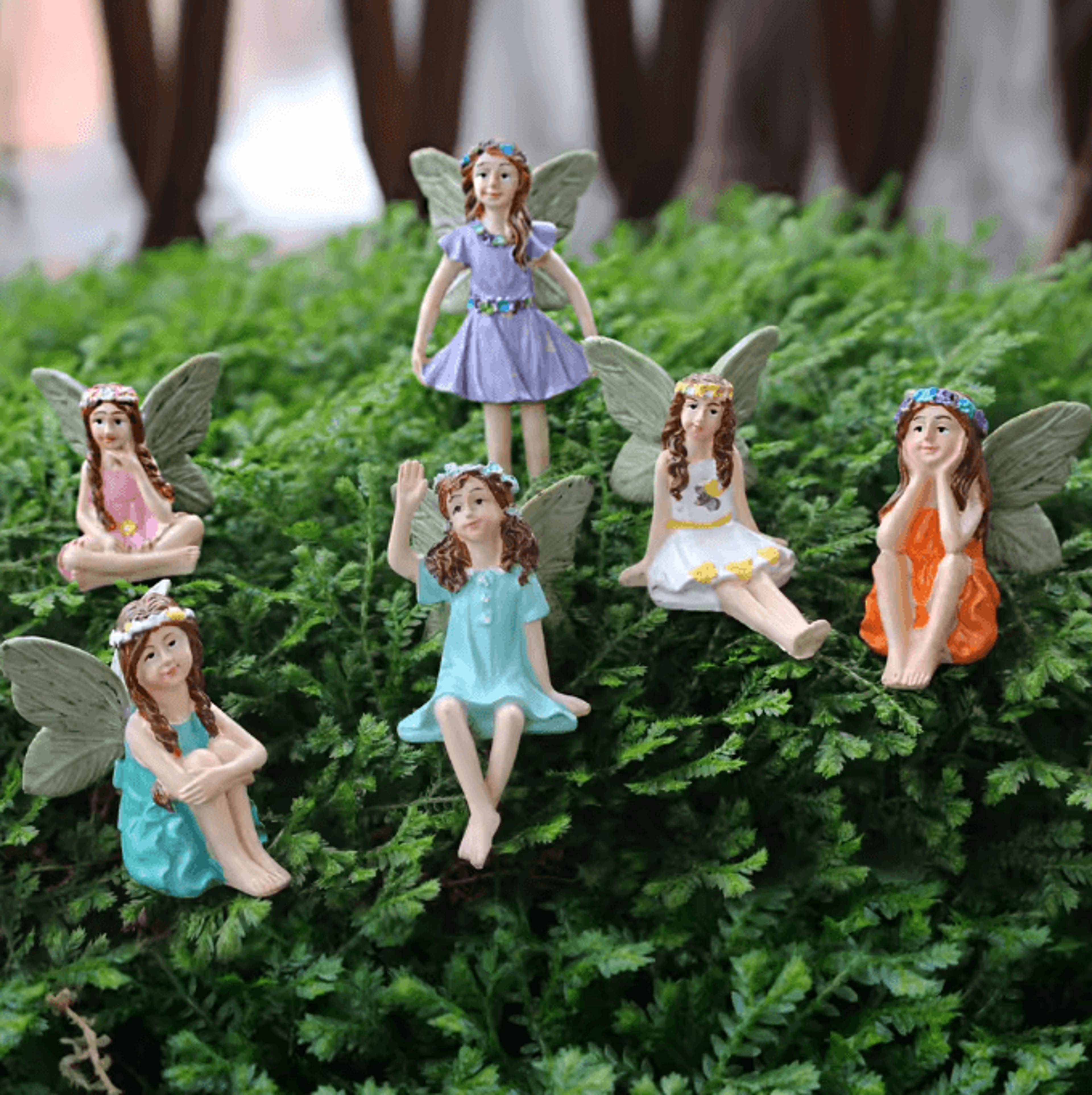 MagicSprout 6PCS Garden Fairy Figurines Set For Mini Garden  Plant Decor 2