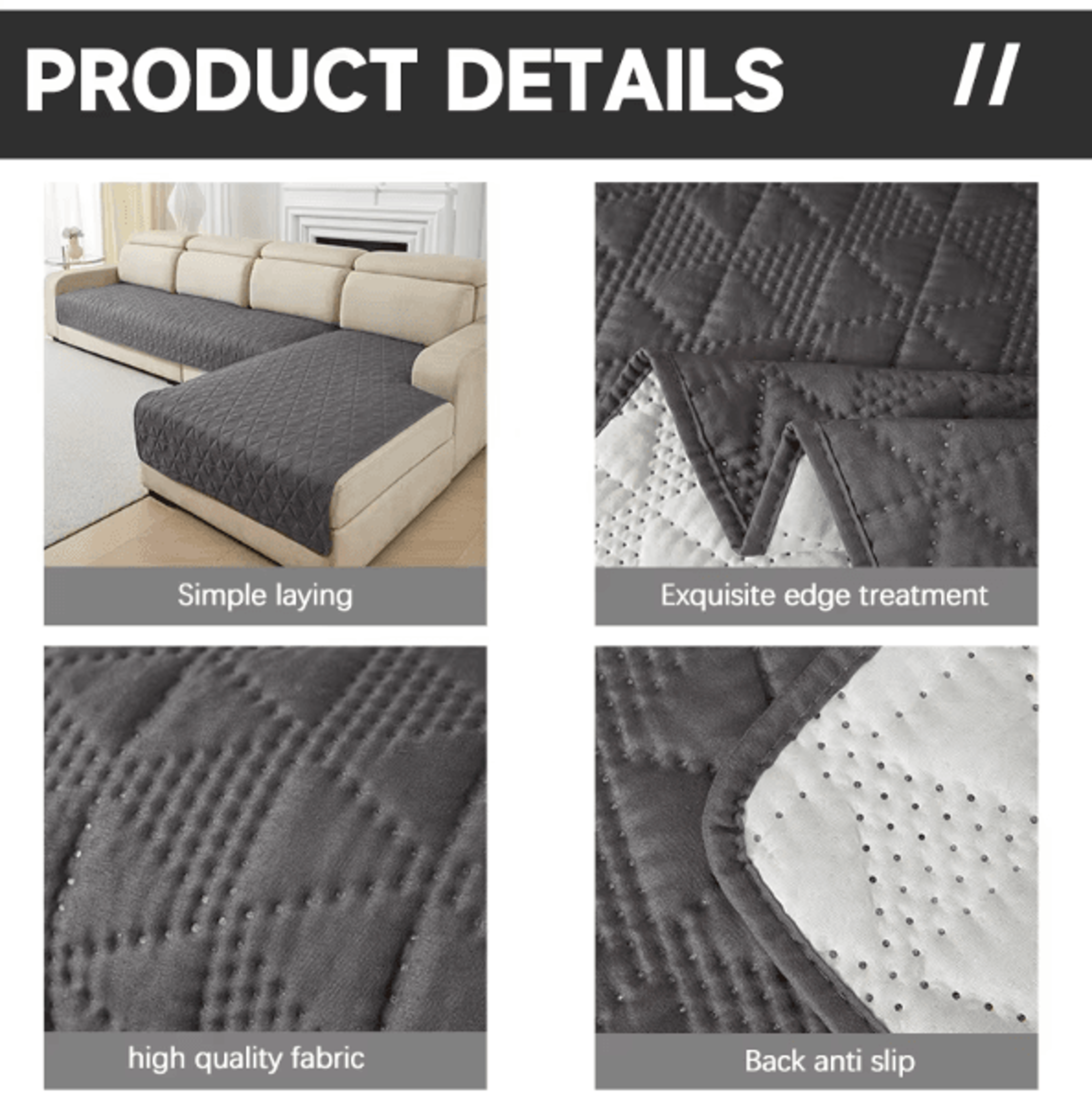 PetGuard Waterproof Quilted Couch Cover For Dogs  Cats Sofa Protector 9