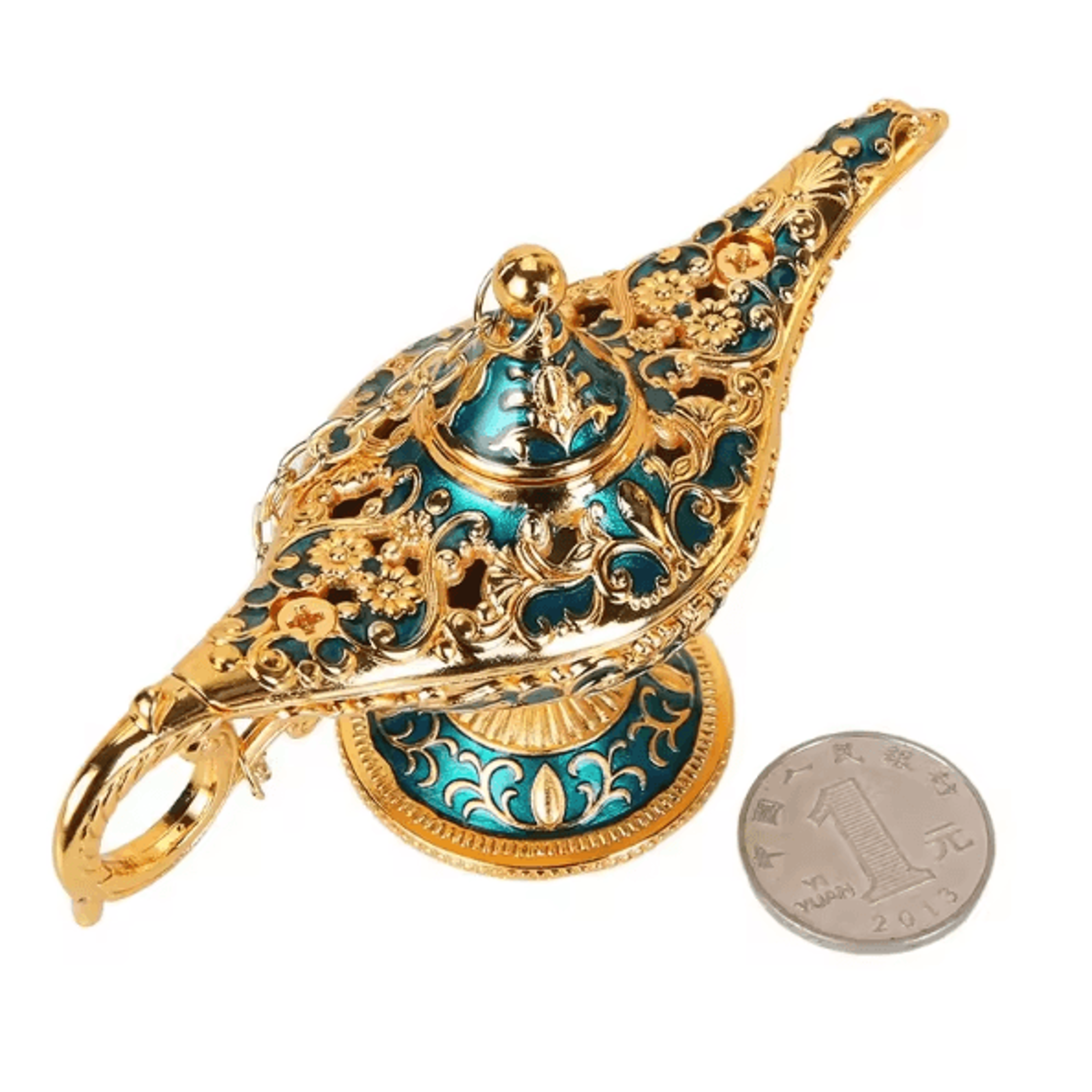 Vintage Aladdin Genie Lamp Ornament  Retro Metal Fantasy Home Decor 3