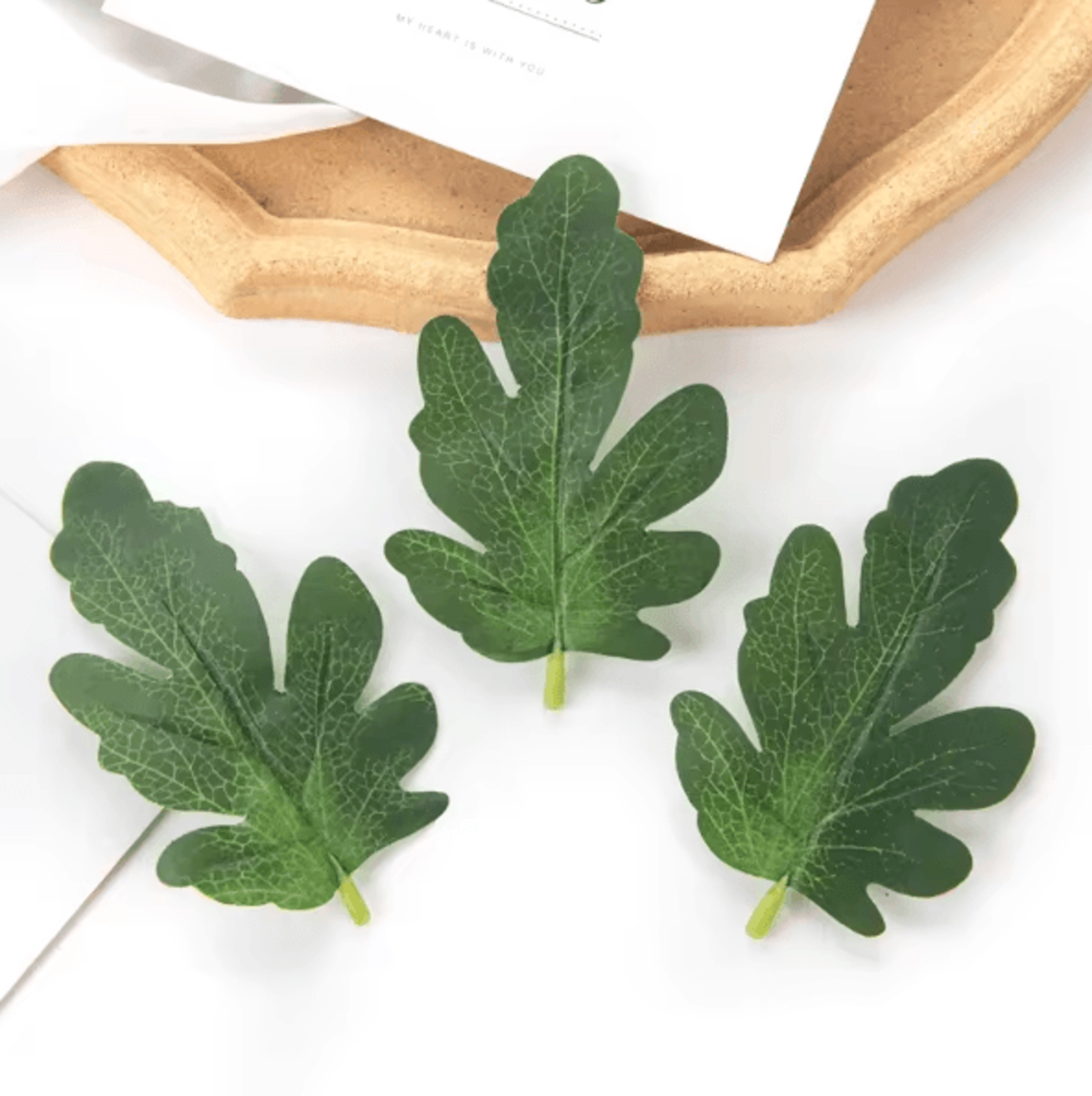 50PCS Artificial Watermelon Leaves  DIY Craft Greenery For Weddings Scrapbooking  Decor 1