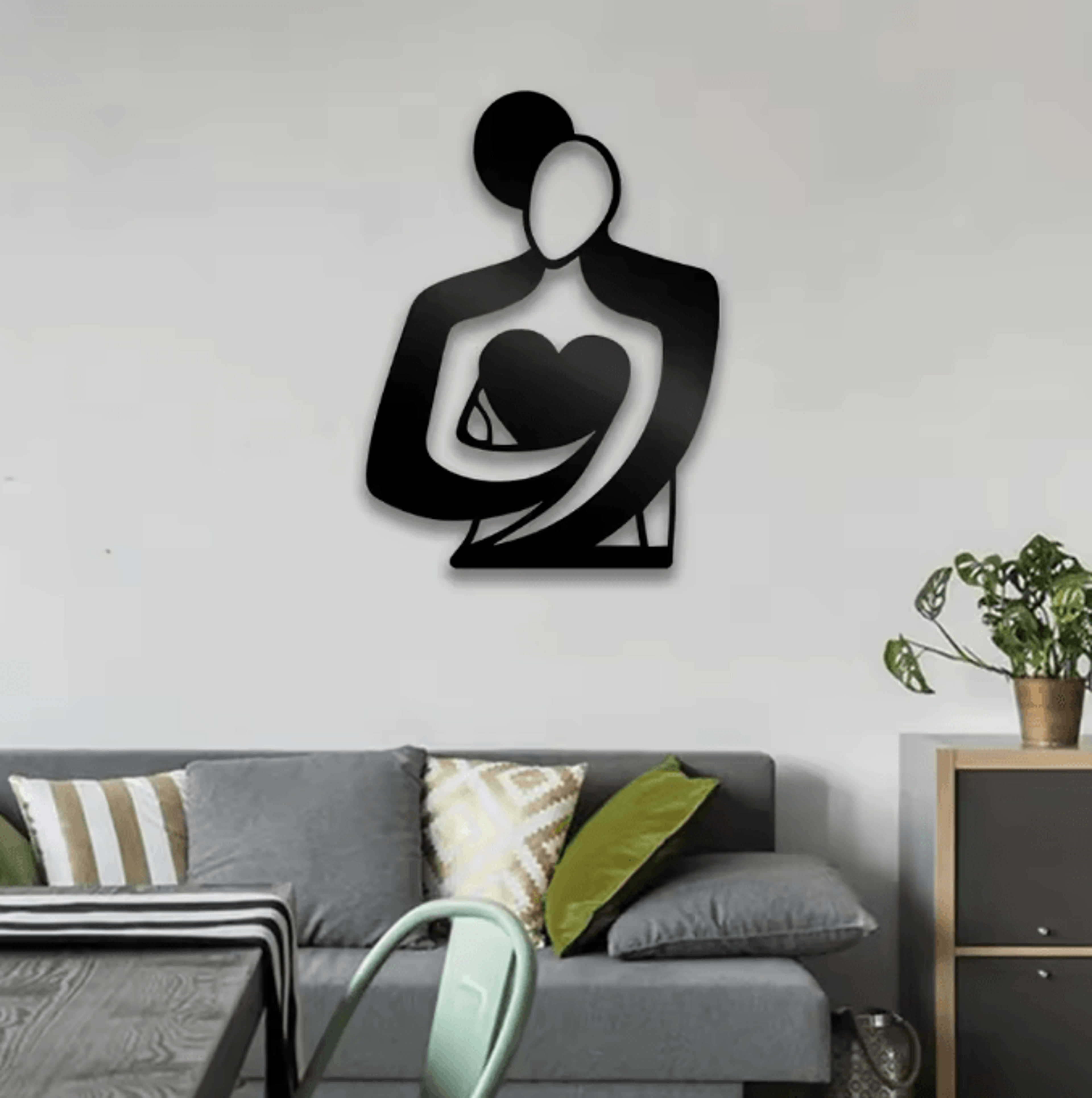 Embrace Love Metal Wall Decor Sign  Minimalist Romantic Wall Art For Home  Bedroom 1