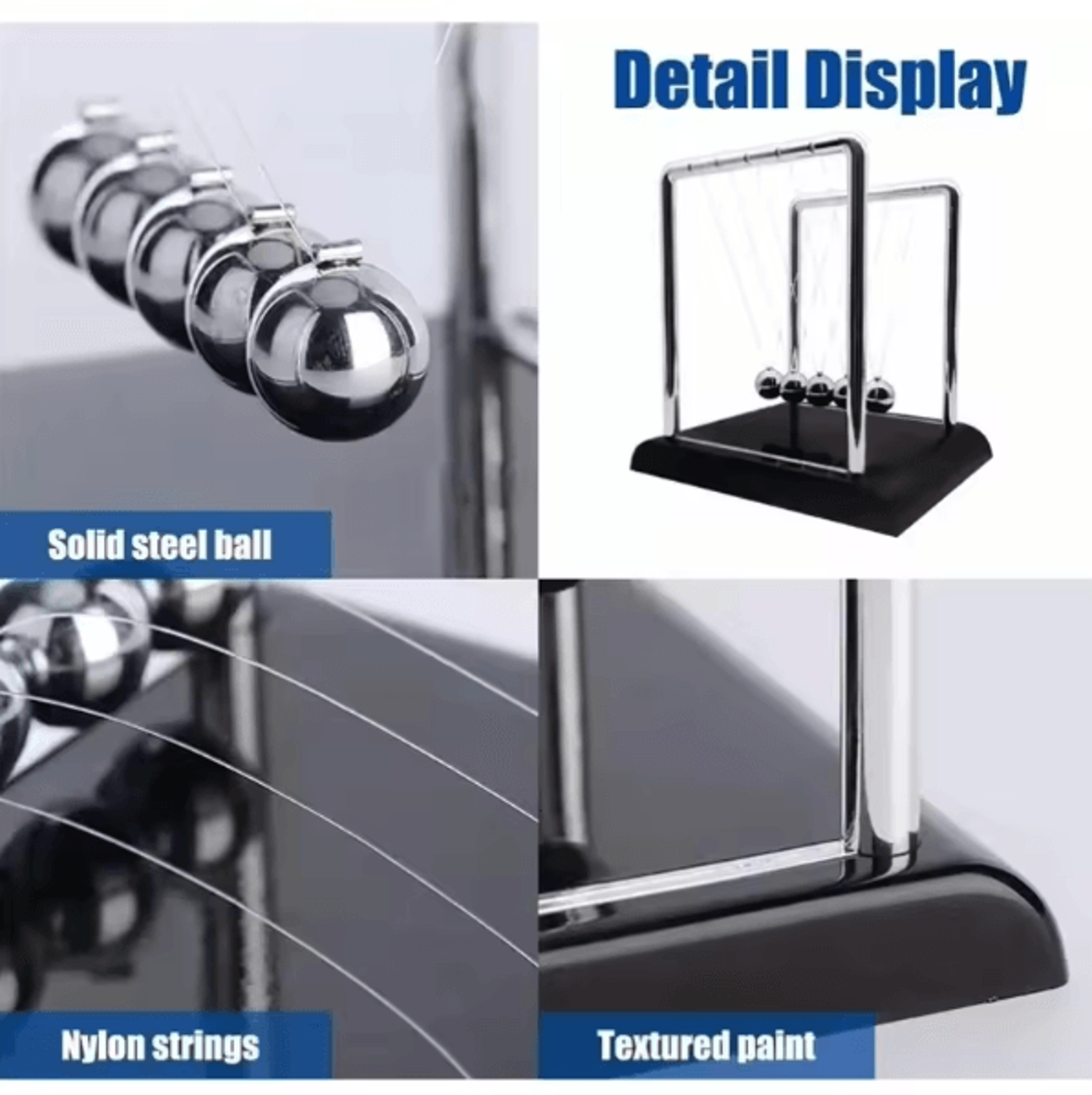 Newtons Cradle Balance Ball Desk Toy  Kinetic Energy Pendulum Decor  Science Gift 2