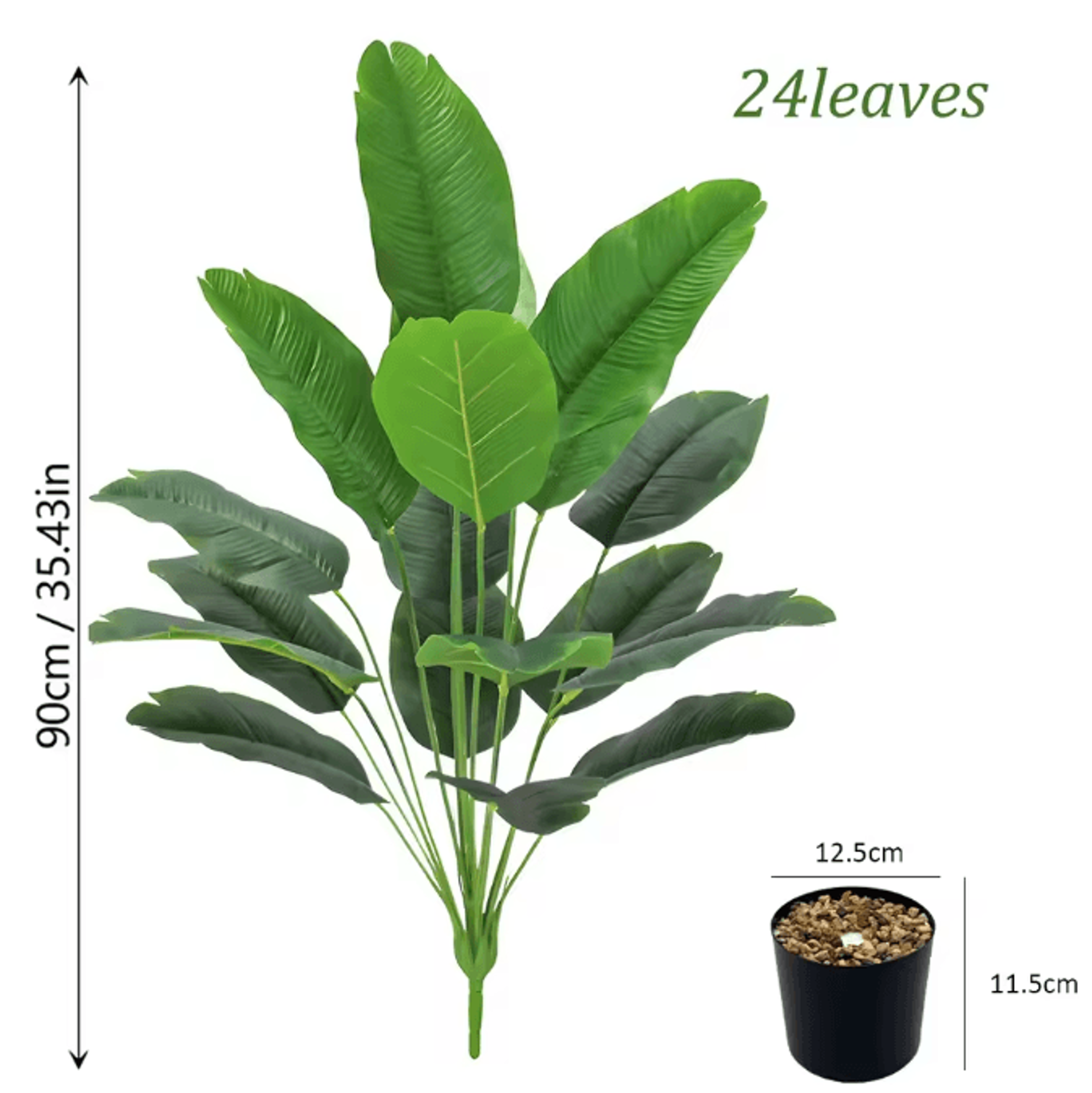 24Leaf Artificial Areca Palm Plant In Pot  Tropical Indoor  Outdoor Decor Tree 5