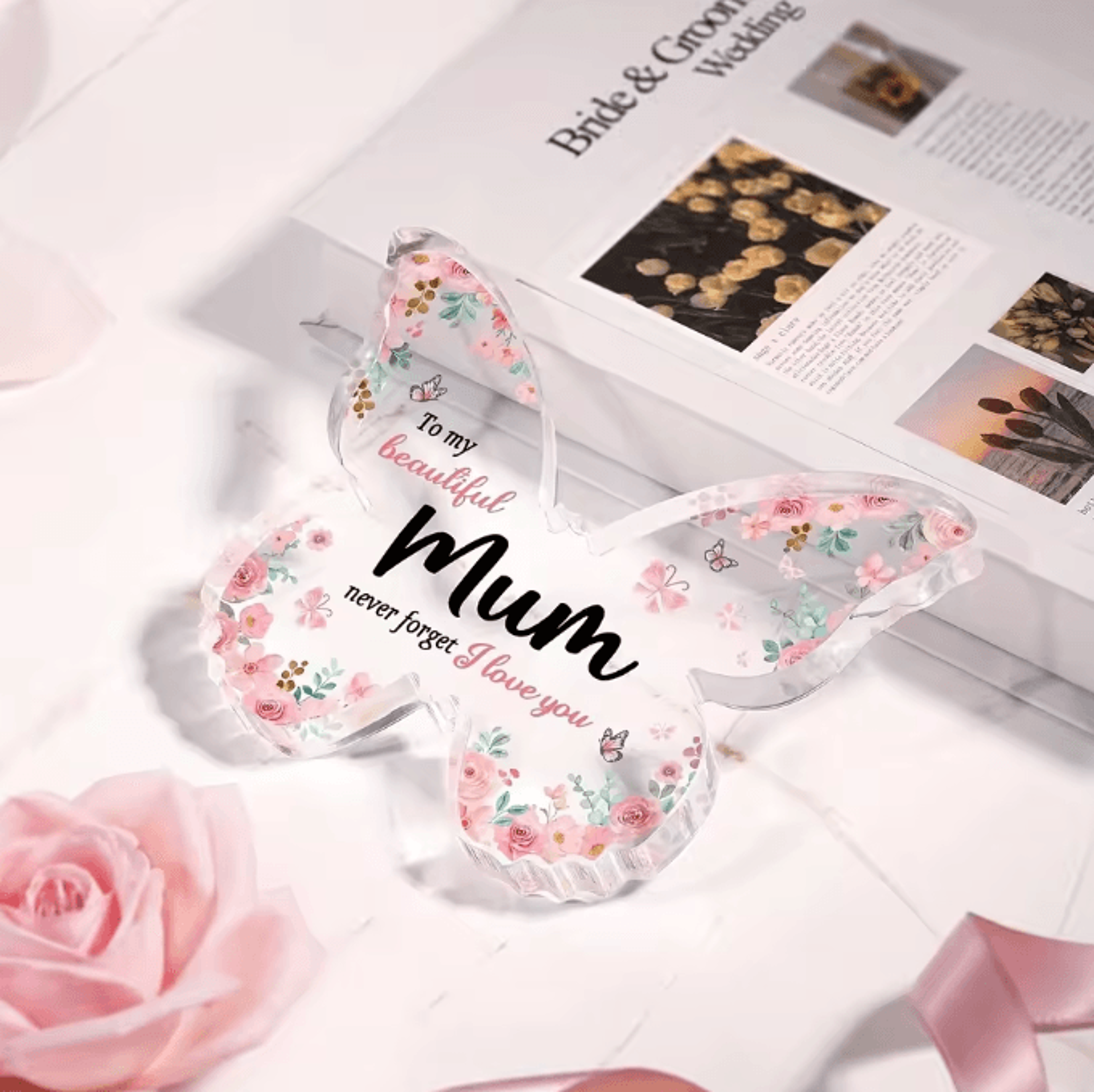 Butterfly Acrylic Plaque For Mum  Heartfelt Keepsake Gift For Mothers Day  Birthdays 2