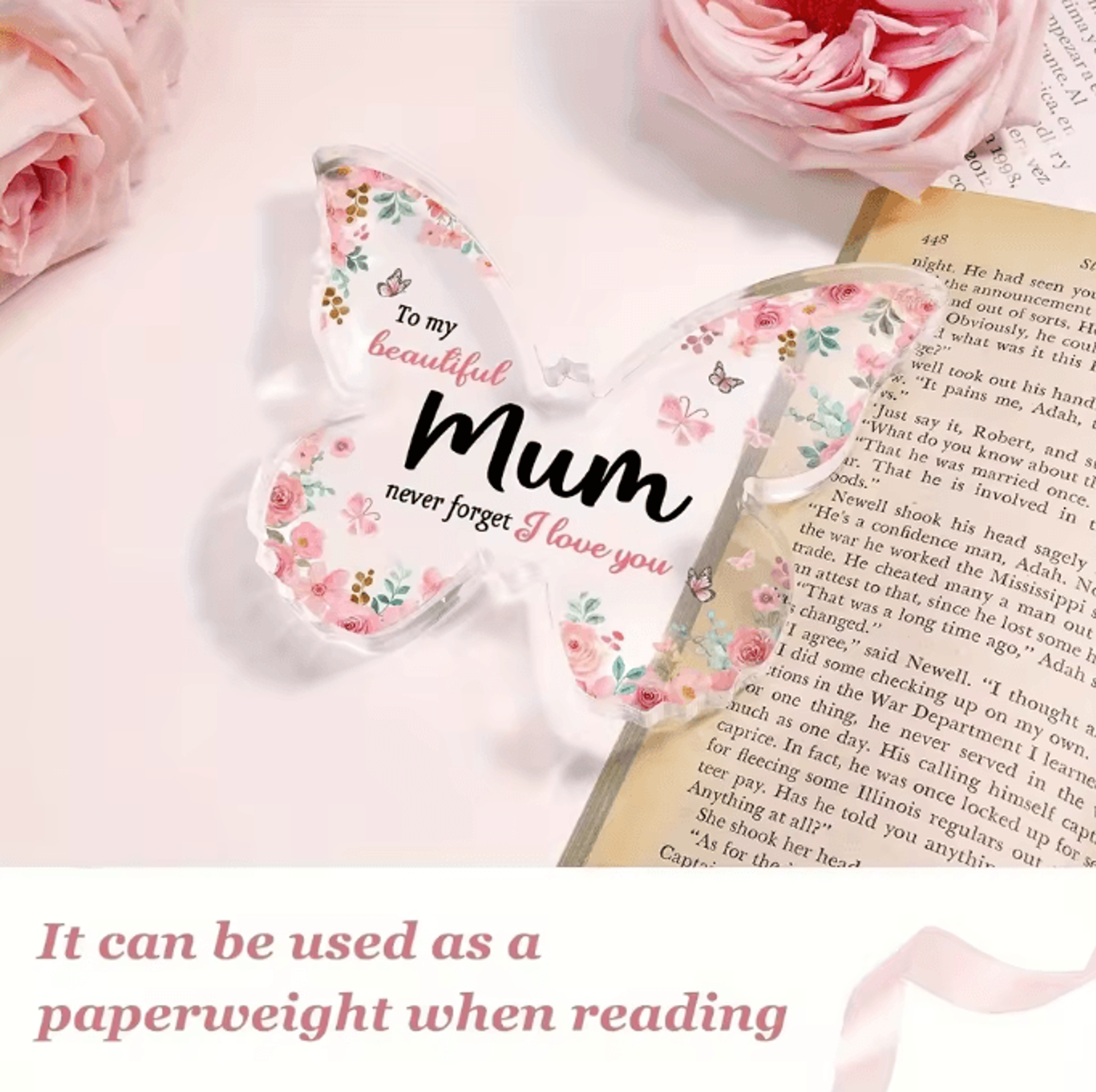 Butterfly Acrylic Plaque For Mum  Heartfelt Keepsake Gift For Mothers Day  Birthdays 3