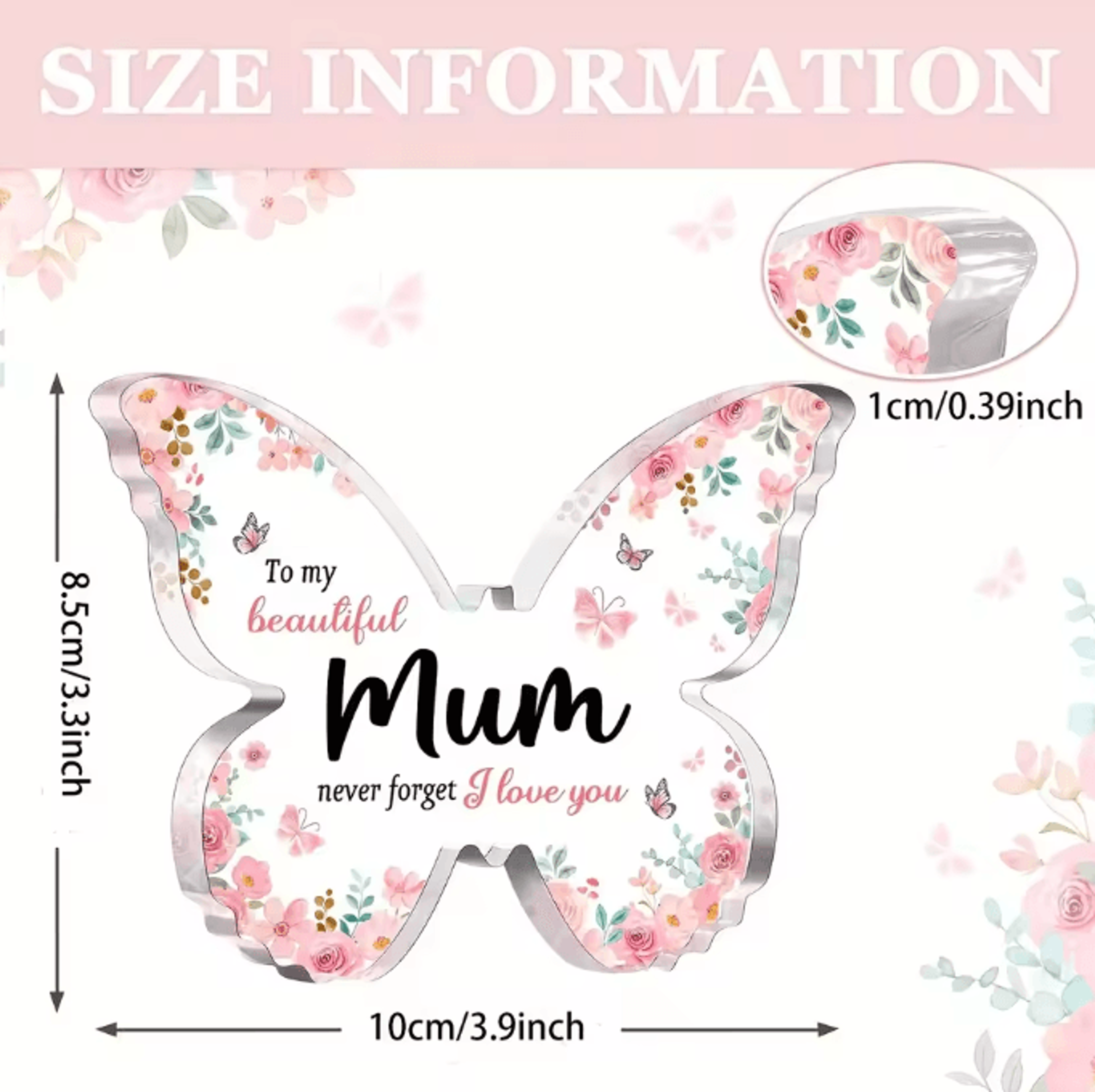 Butterfly Acrylic Plaque For Mum  Heartfelt Keepsake Gift For Mothers Day  Birthdays 5