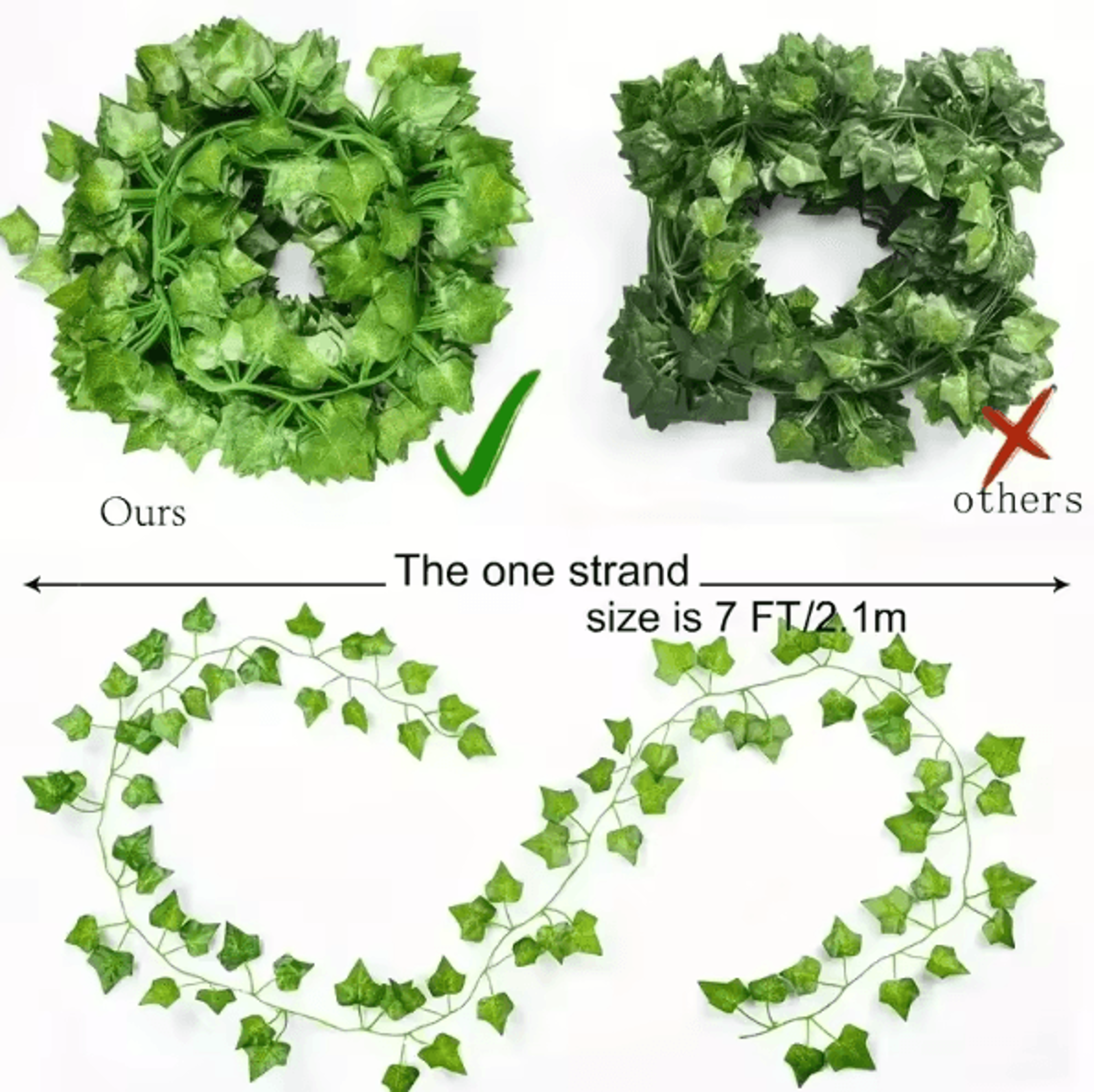 10PCS Artificial Ivy Leaf Garland  Hanging Greenery Vines For Home  Event Decor 3