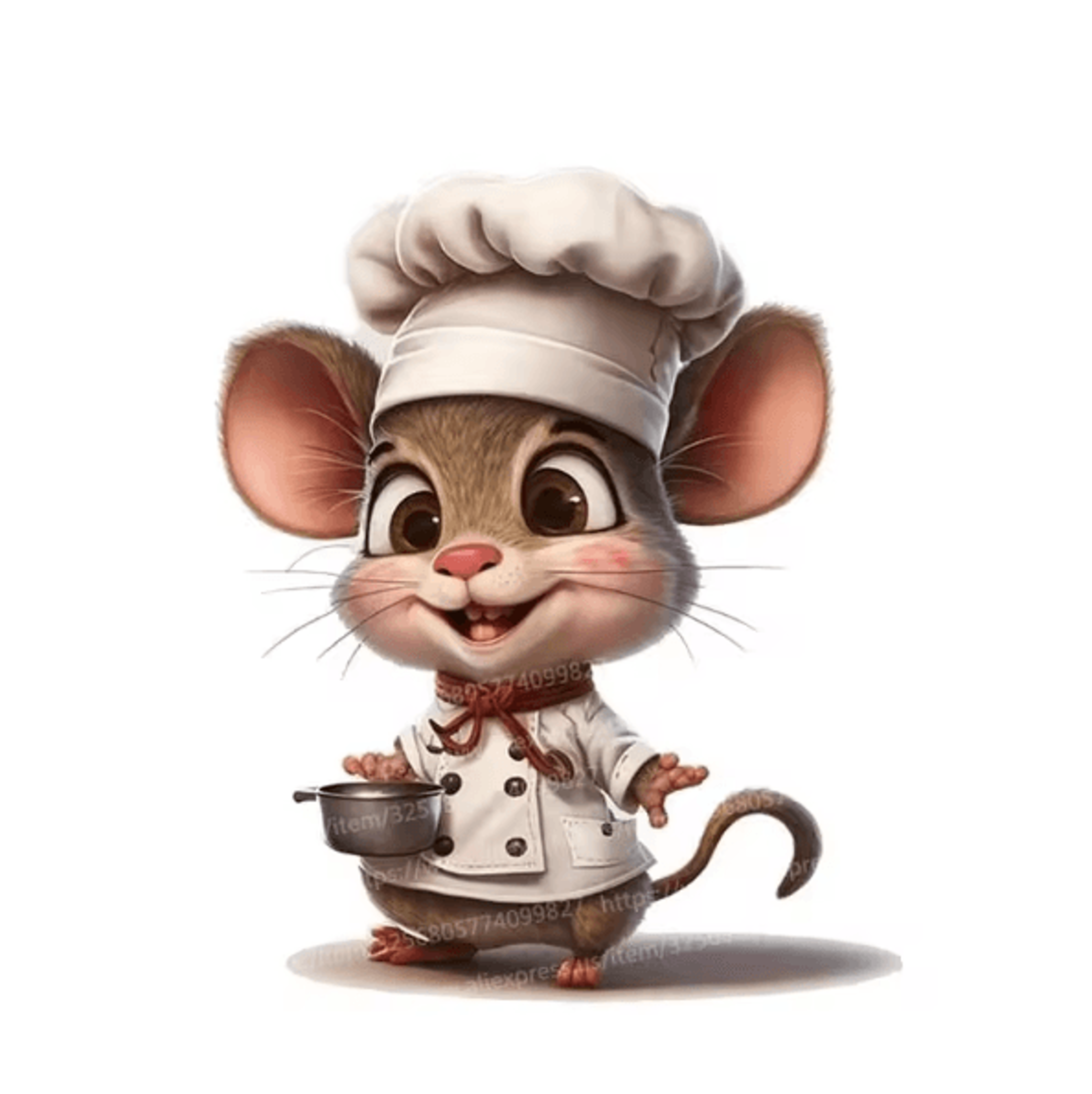 Cute Chef Mouse Wall Sticker  Cartoon SelfAdhesive Corner Decor For Home 7