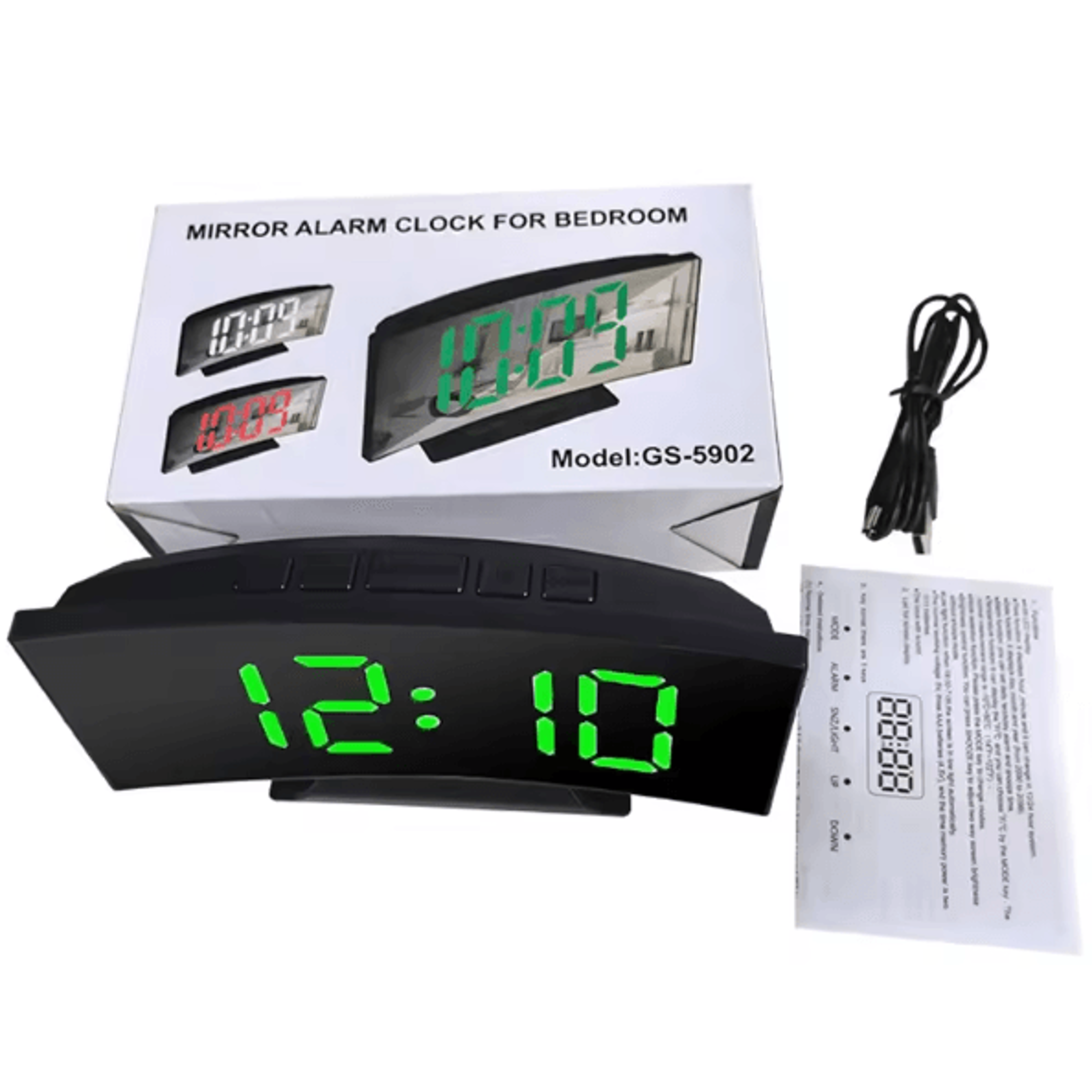 LED Digital Alarm Clock With Backlight  Large Display Temperature  Calendar Bedside Clock 4