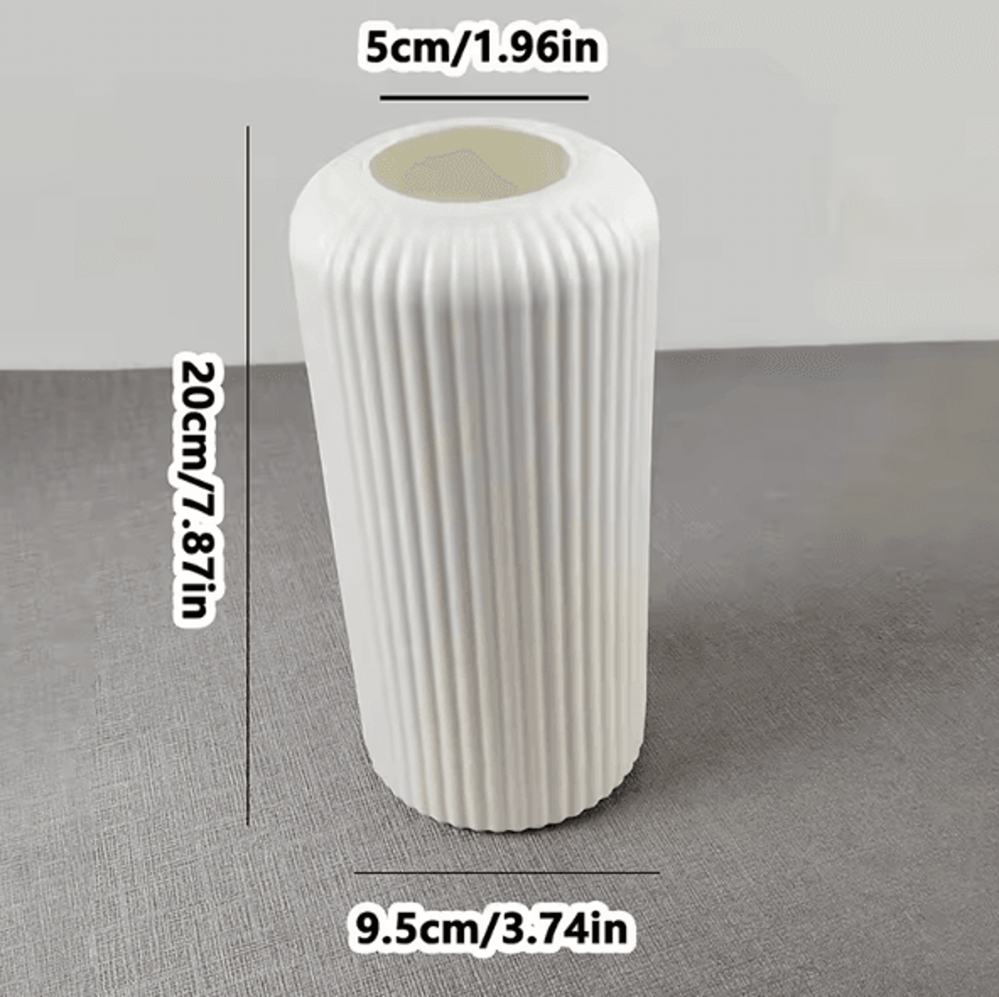 Striped CeramicLook Plastic Vase  Modern Decorative Flower Display Vase 6