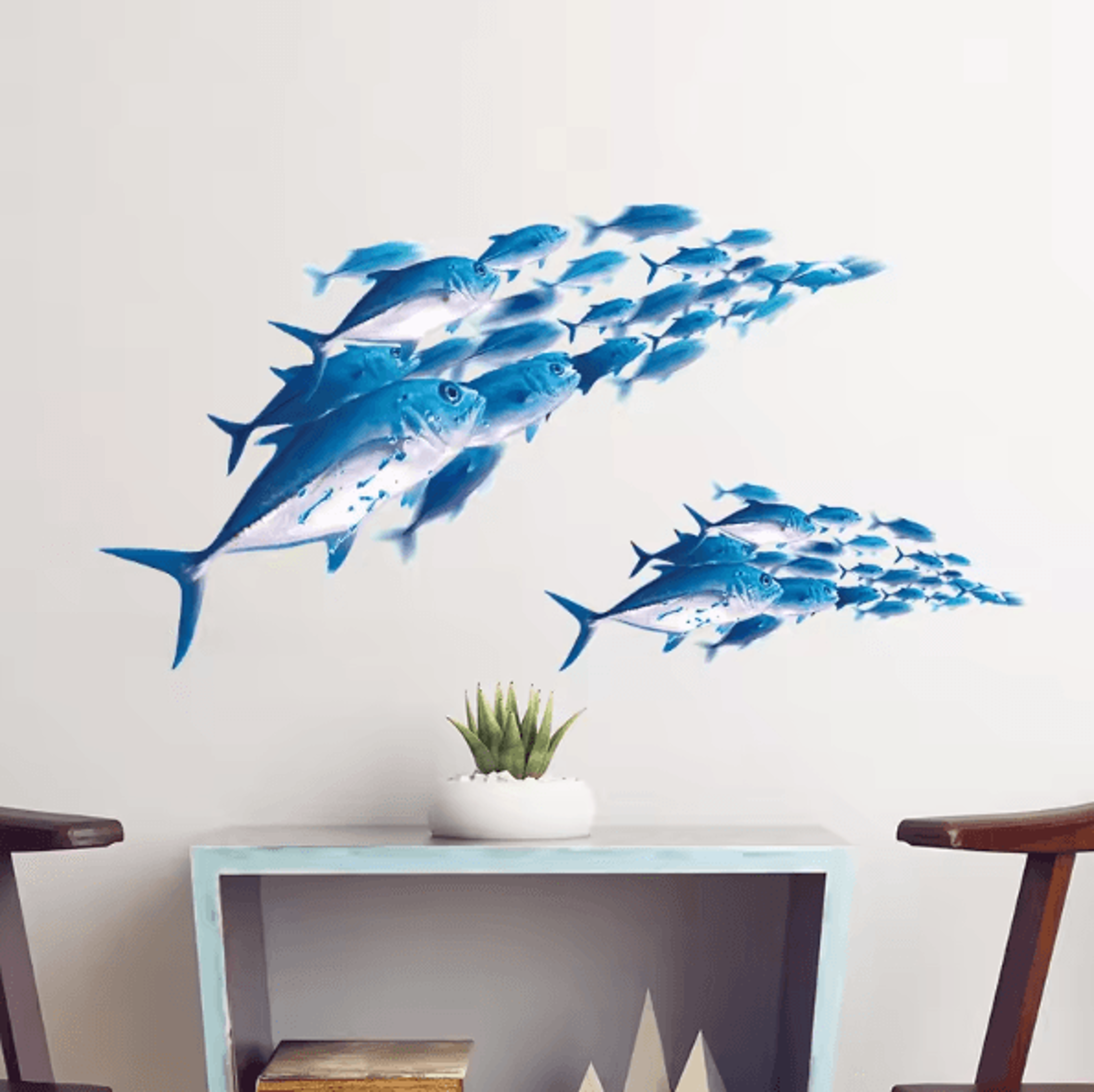 3D Underwater Fish Wall Stickers  Colorful Removable Ocean Decals For Kids Room Decor 3