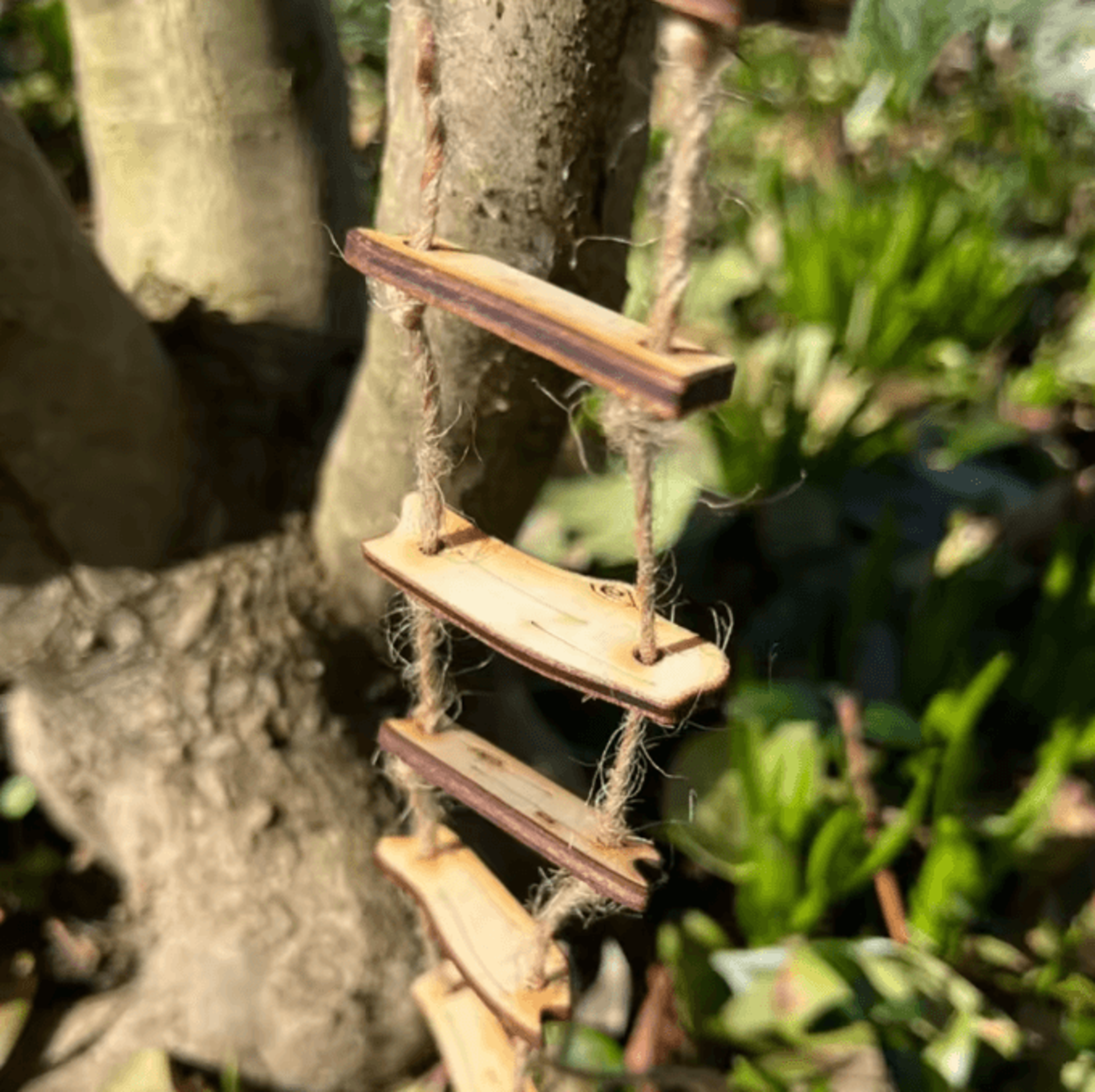 Mini Wooden Fairy Bridge Rope Ladder  Whimsical Garden Decor For Mini Landscapes  Photography 1