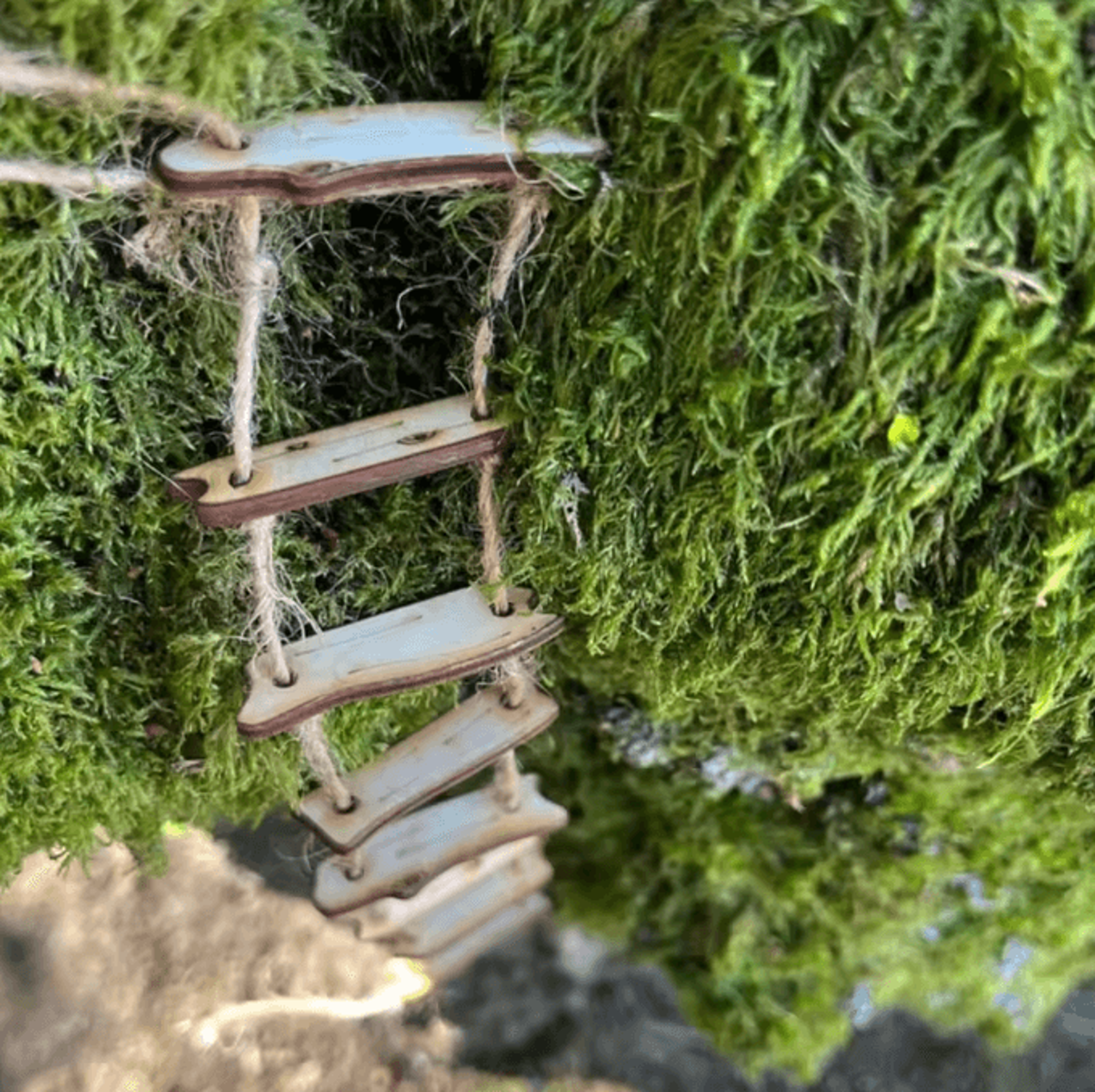 Mini Wooden Fairy Bridge Rope Ladder  Whimsical Garden Decor For Mini Landscapes  Photography 4