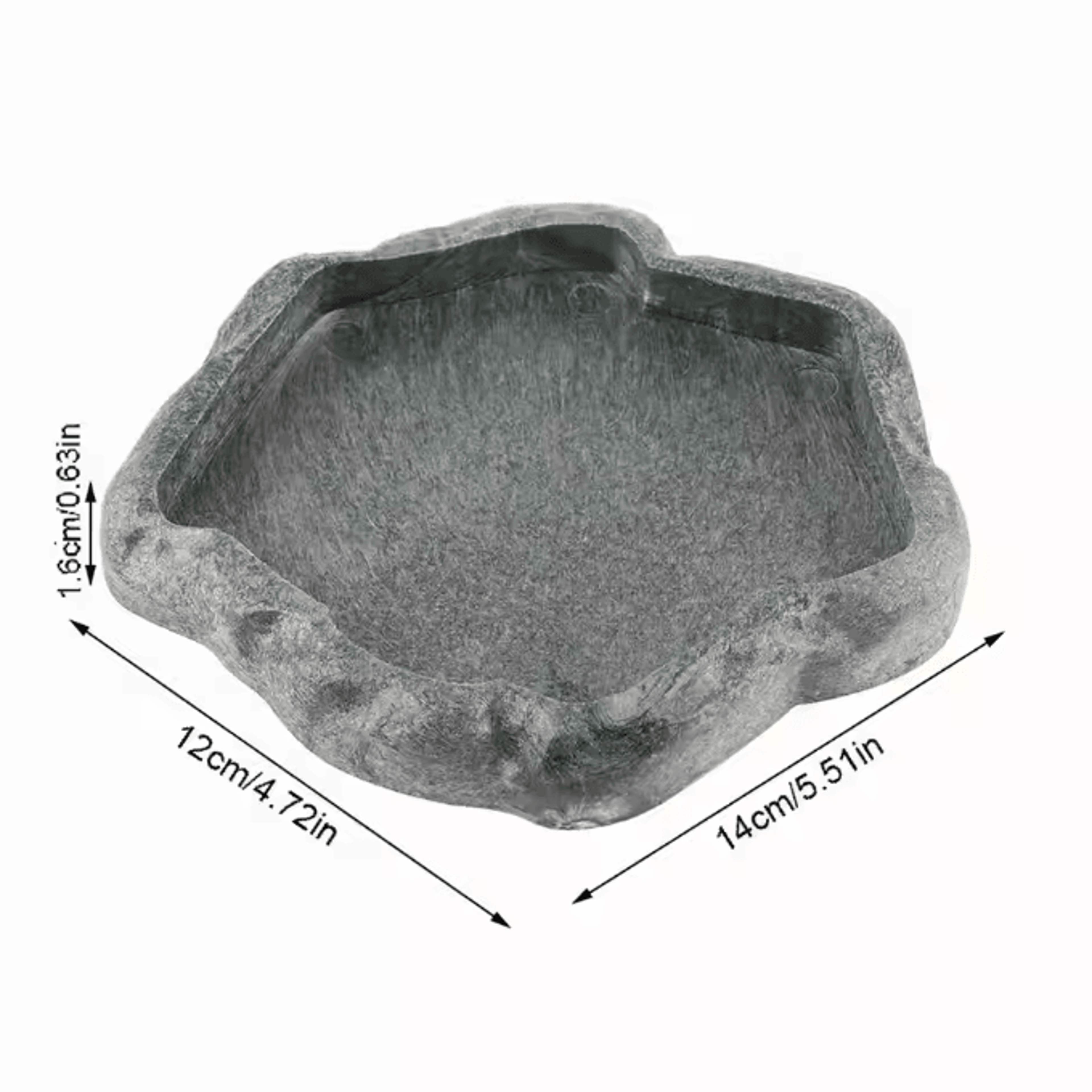 Natural Rock Style Reptile Feeder Bowl For Tortoise Lizard And Terrarium Habitats 6