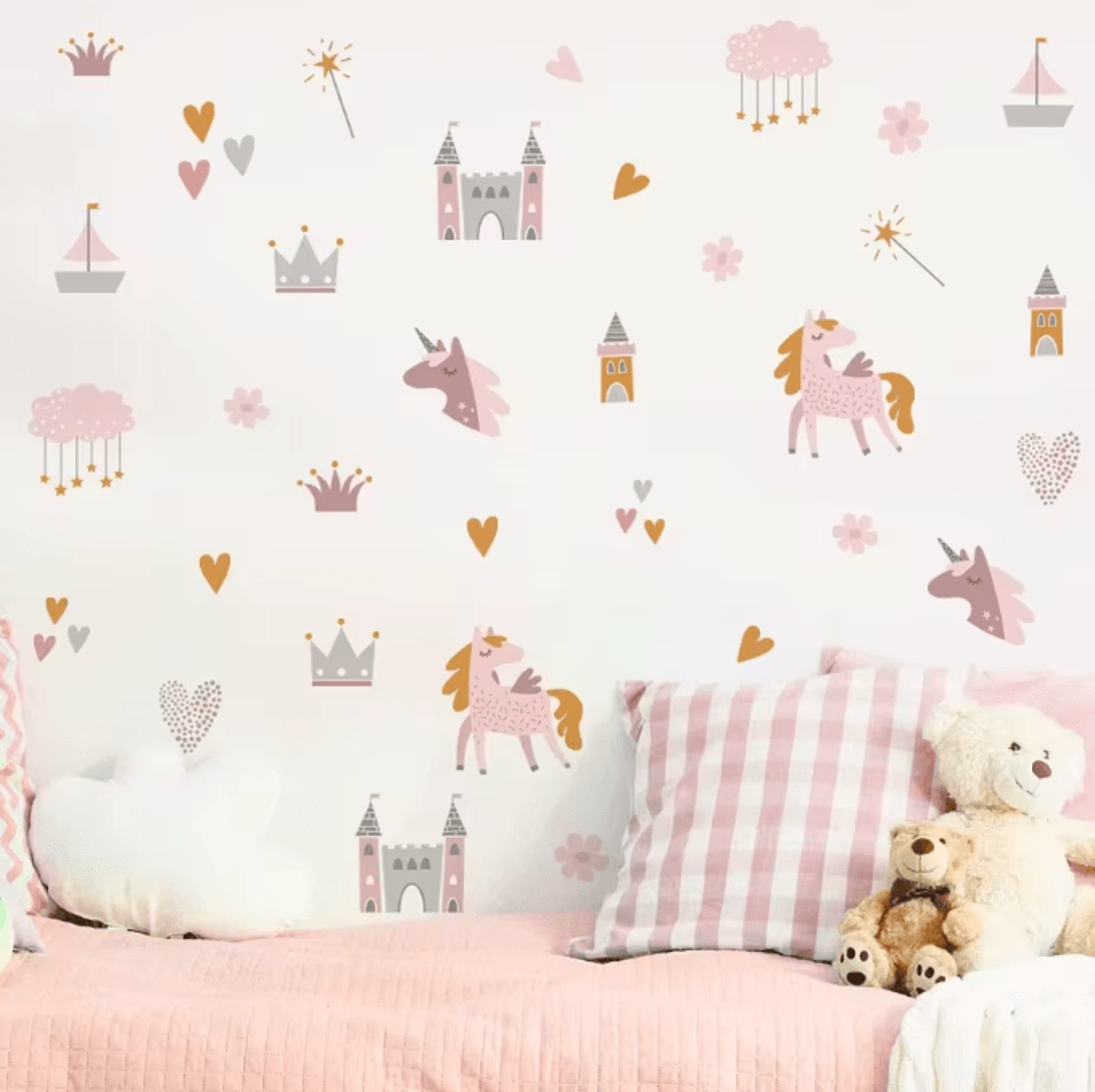 Watercolor Unicorn Rainbow Wall Stickers For Kids Bedroom Nursery And Playroom Decor 3