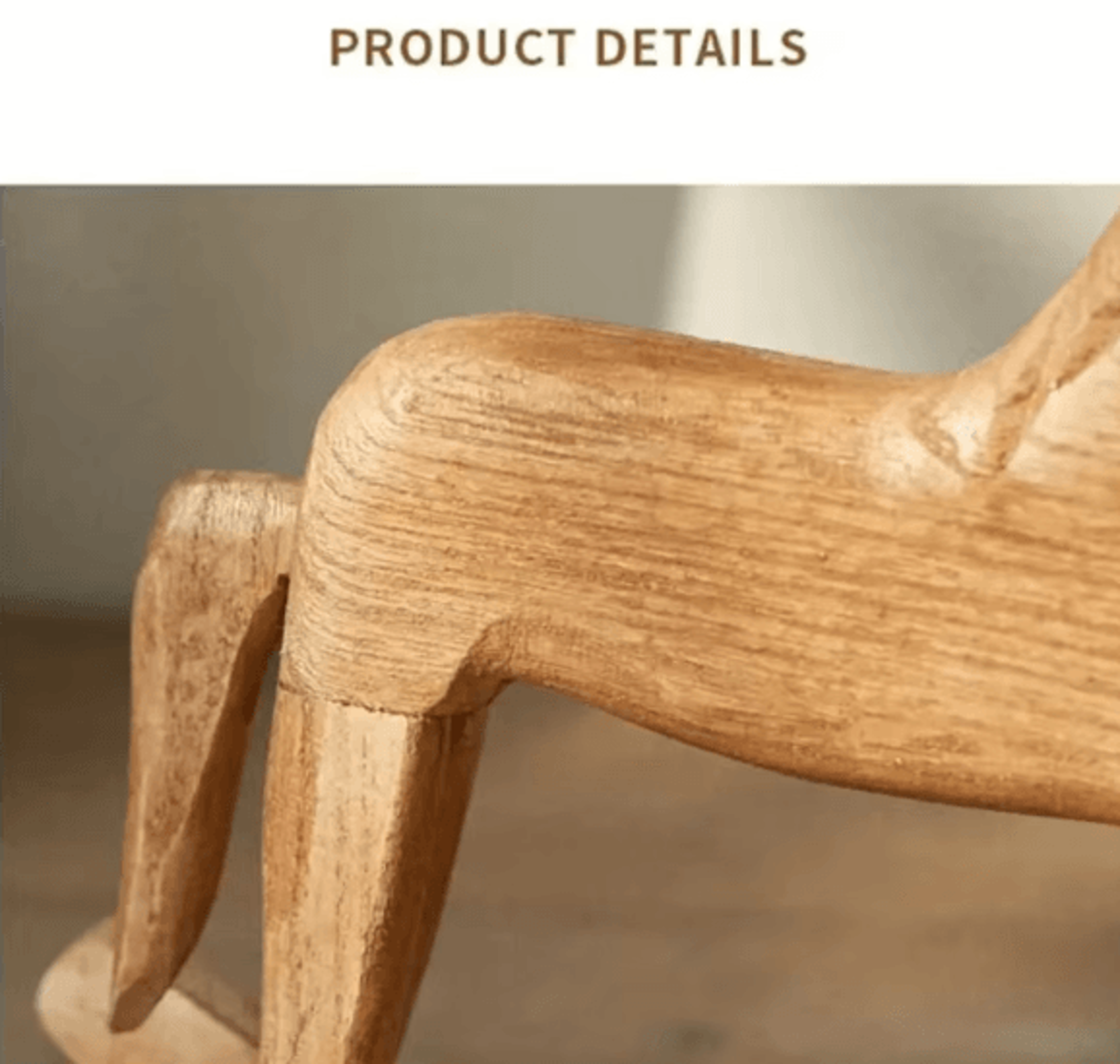 Hand Carved Wooden Rocking Horse Decor For Montessori Nursery And Baby Room Styling 2