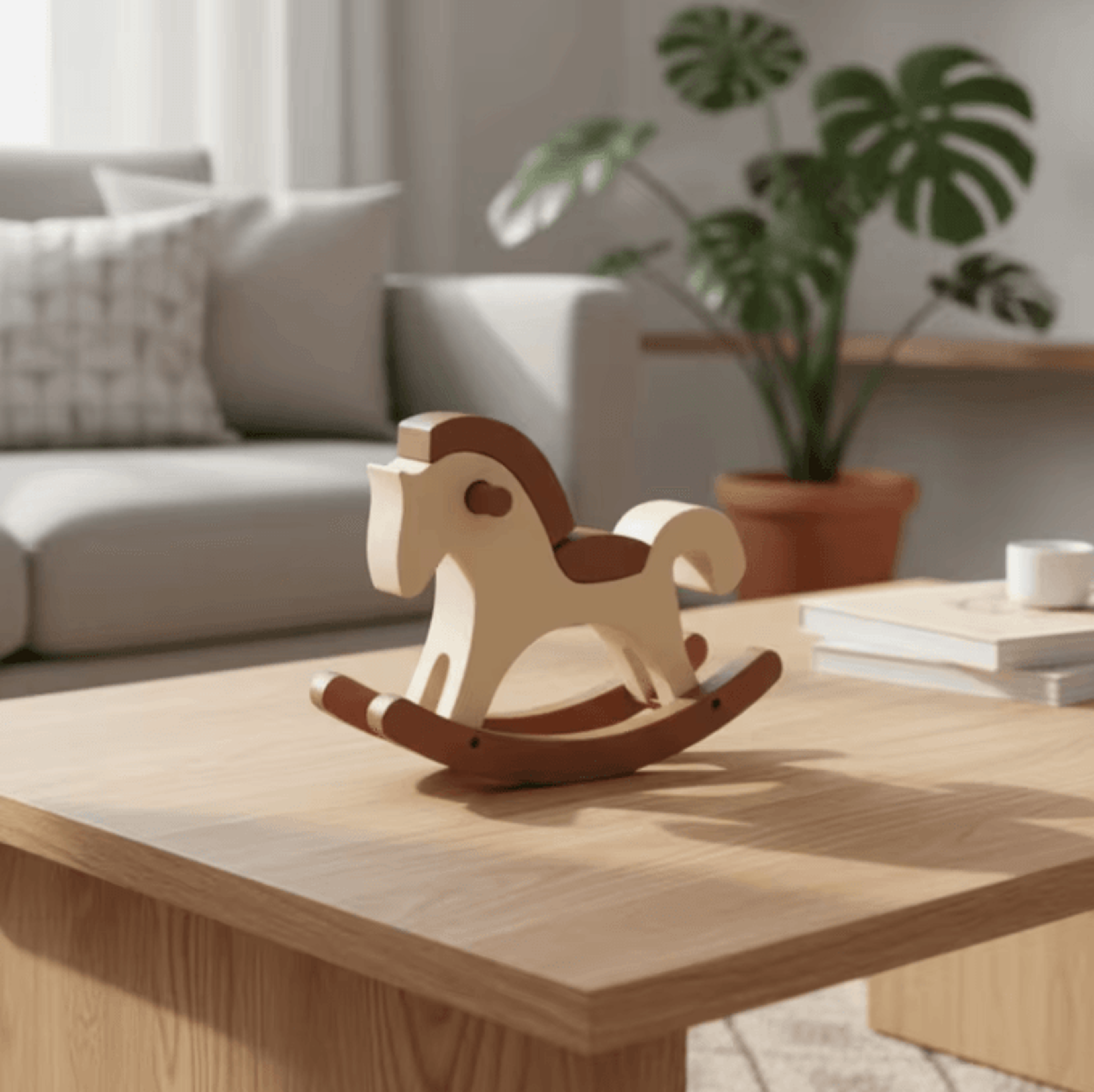Chinese Style 3D Printed Swinging Pony Ornament For Desktop And Home Decor 2