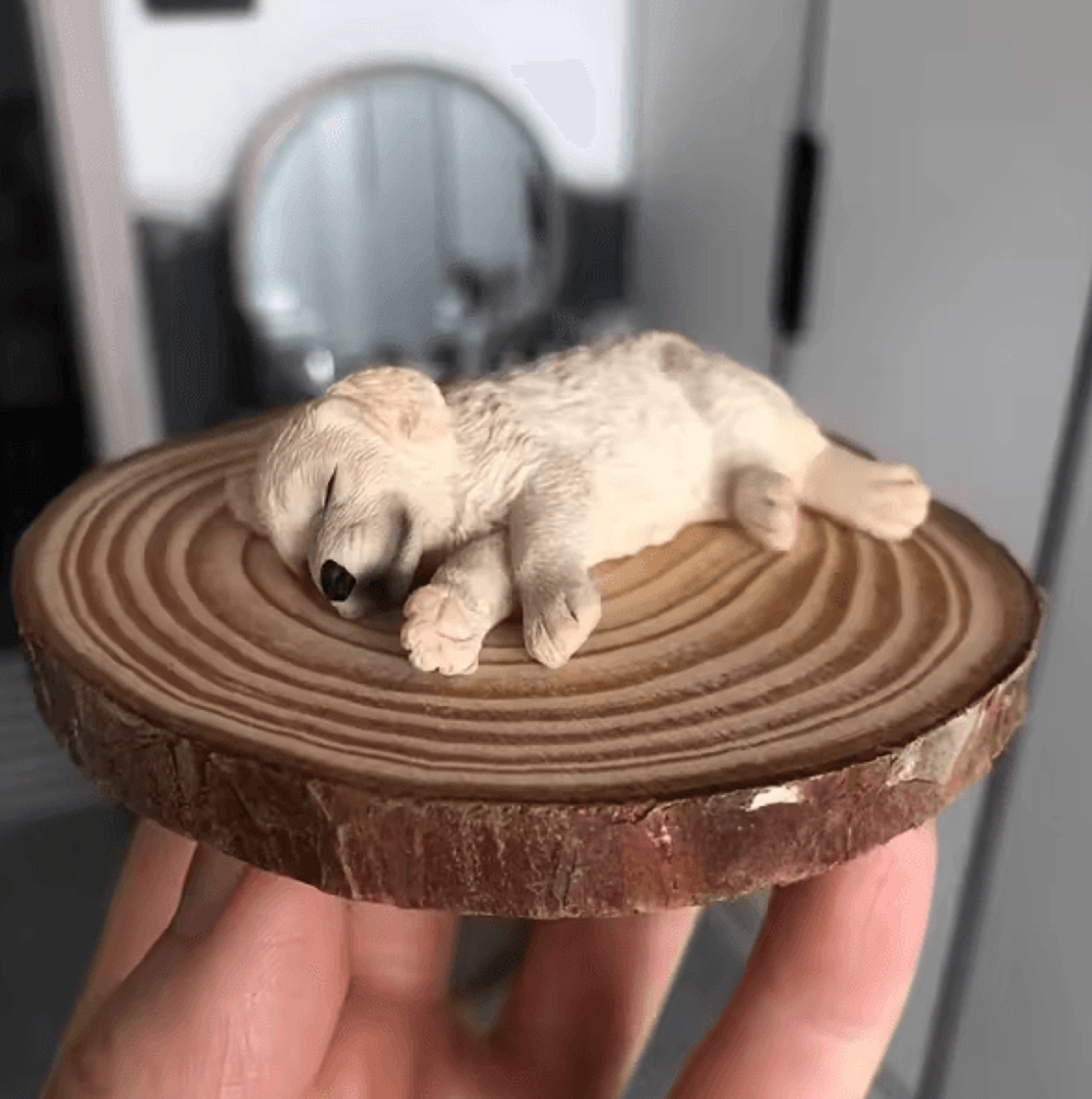 Realistic Sleeping Golden Retriever And Labrador Figurine Set For Car And Desktop Decor 2