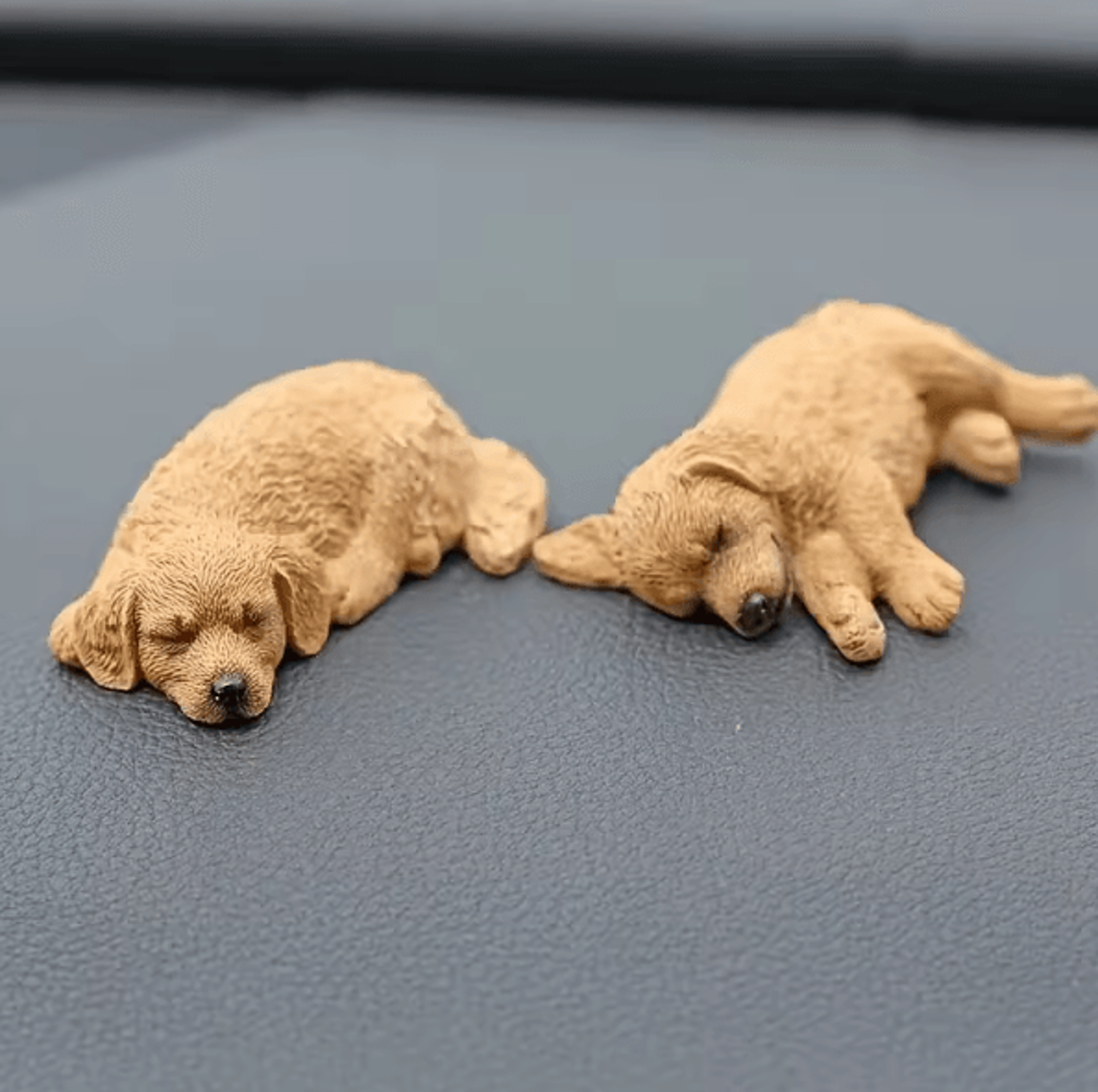 Realistic Sleeping Golden Retriever And Labrador Figurine Set For Car And Desktop Decor 6