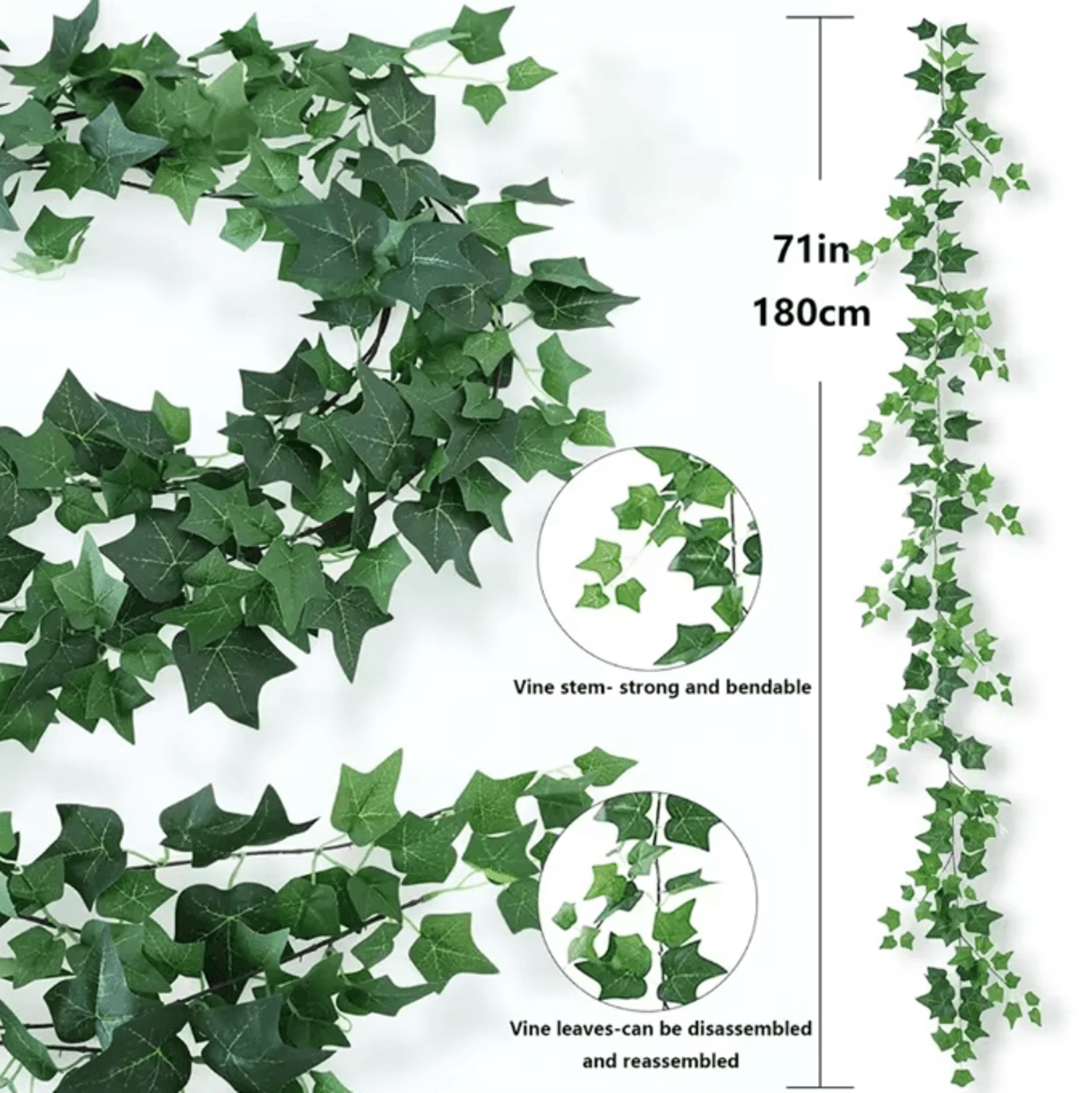 Artificial Ivy Garland Hanging Greenery For Indoor Outdoor Wall And Wedding Decor 5