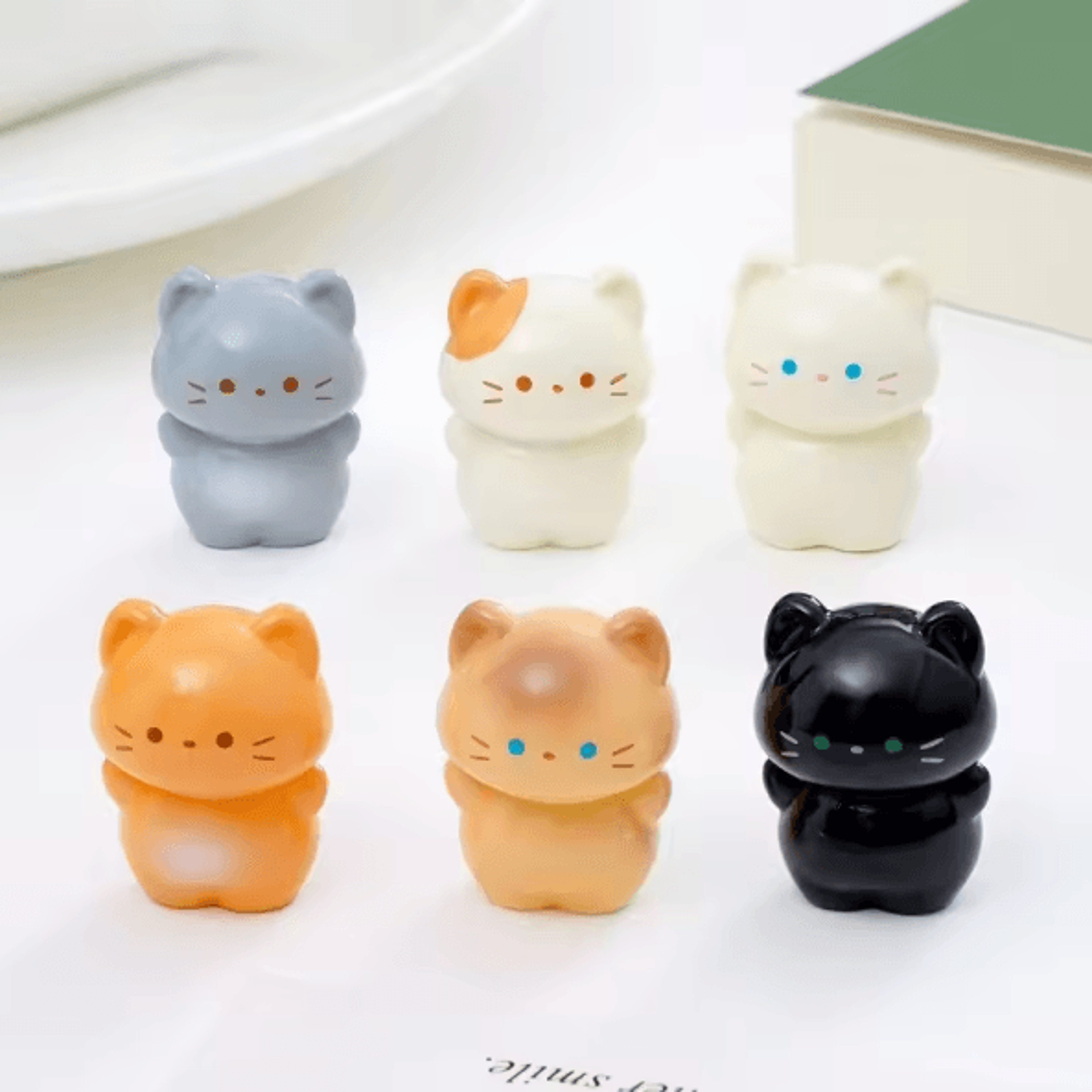mini resin cat figurine set for diy crafts dashboard decor and micro landscapes
