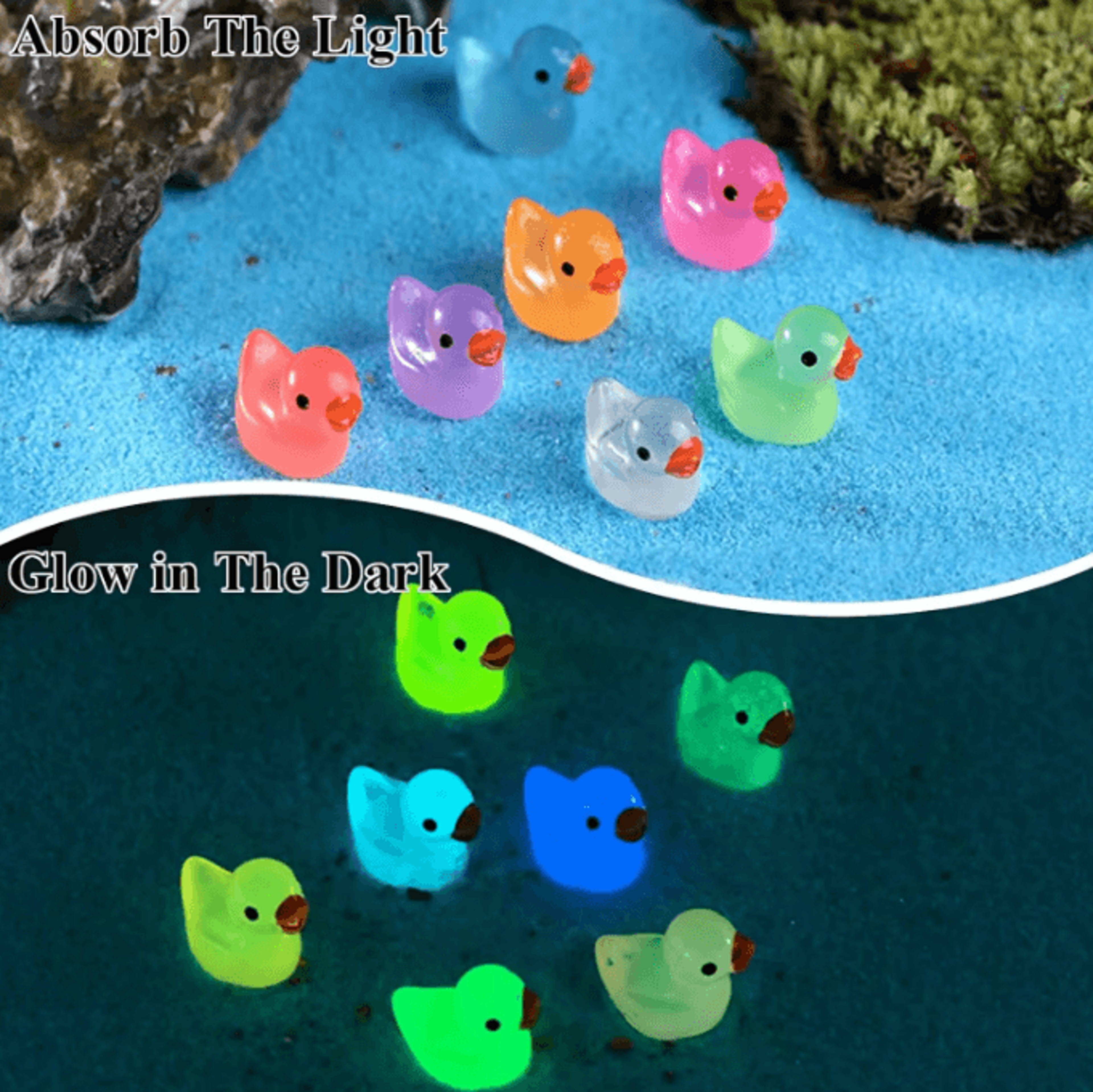 Glowing Mini Resin Duck Figurines For Fairy Gardens And DIY Mini Landscape Decor 2