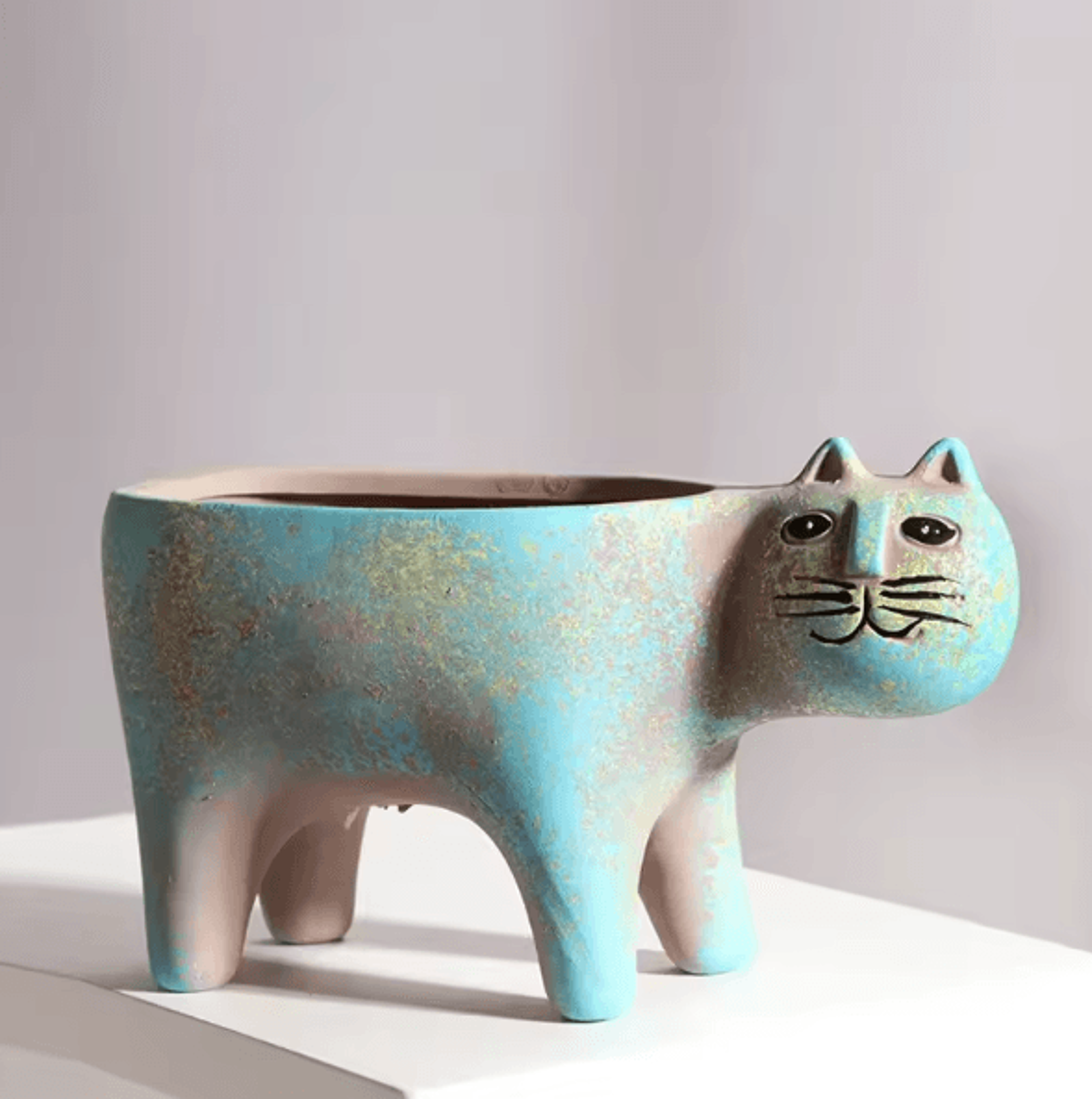 Cute Ceramic Cat Succulent Planter Vase For Indoor Plants And Home Decor 3
