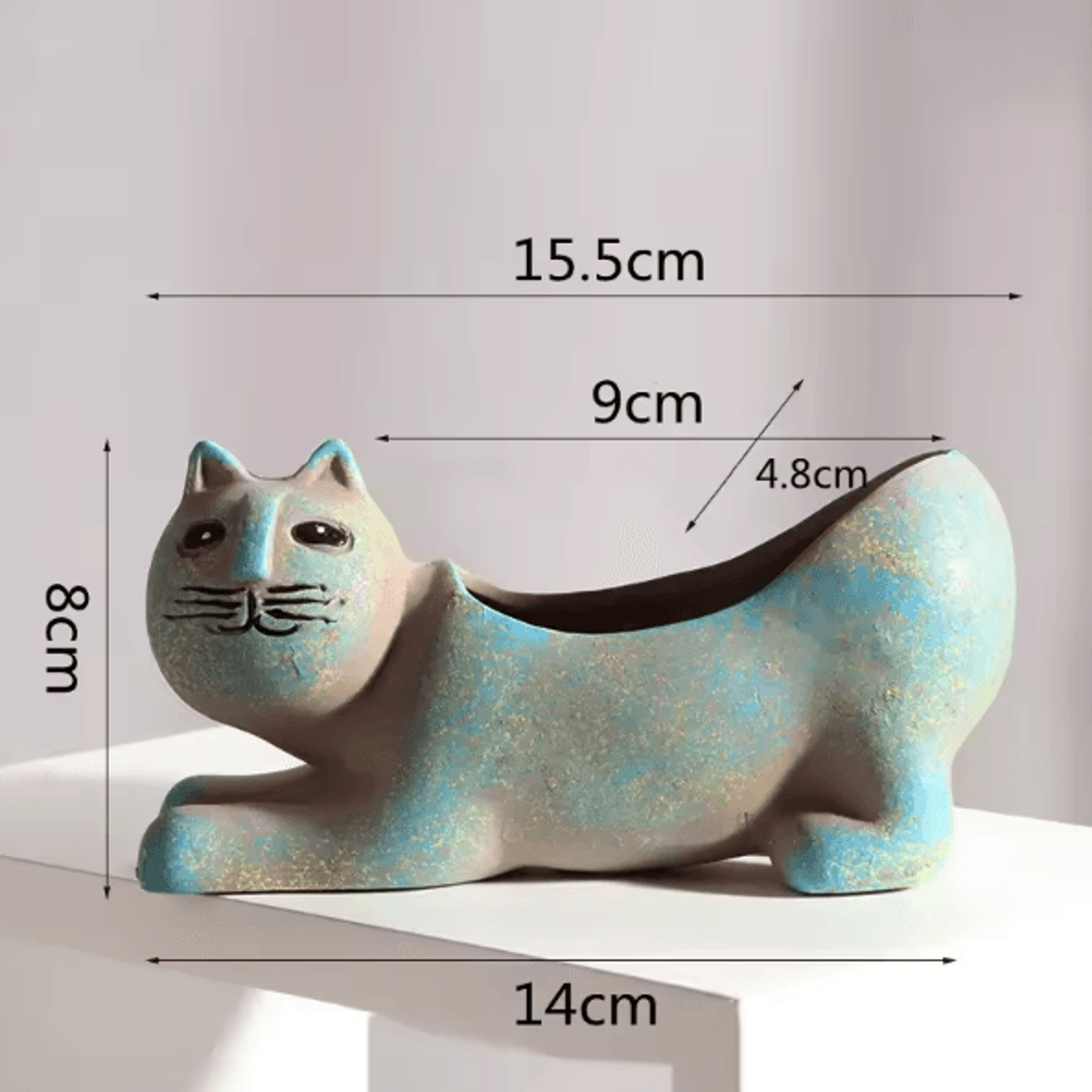 Cute Ceramic Cat Succulent Planter Vase For Indoor Plants And Home Decor 5