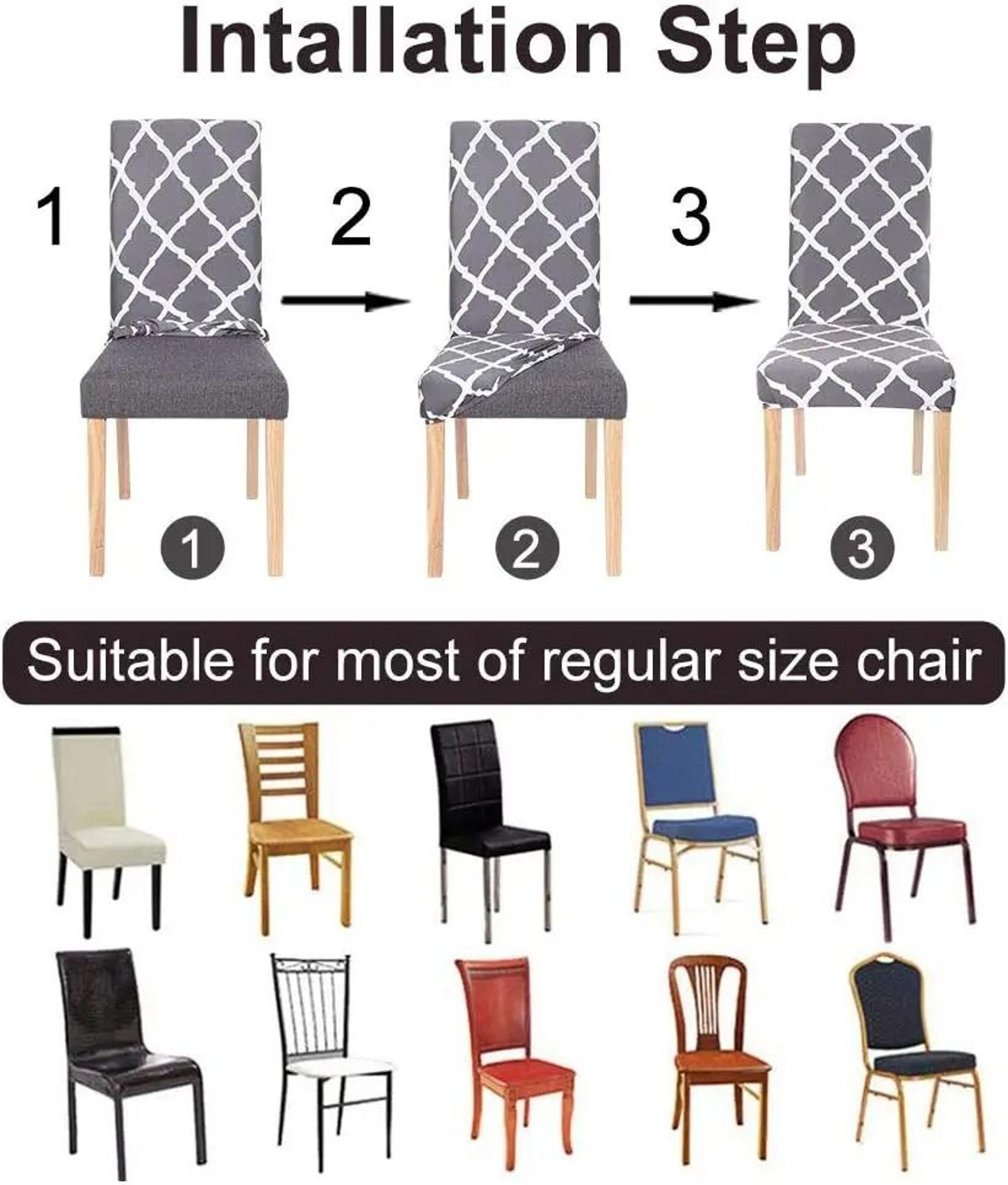 Stretch Fit Printed Dining Chair Cover 2